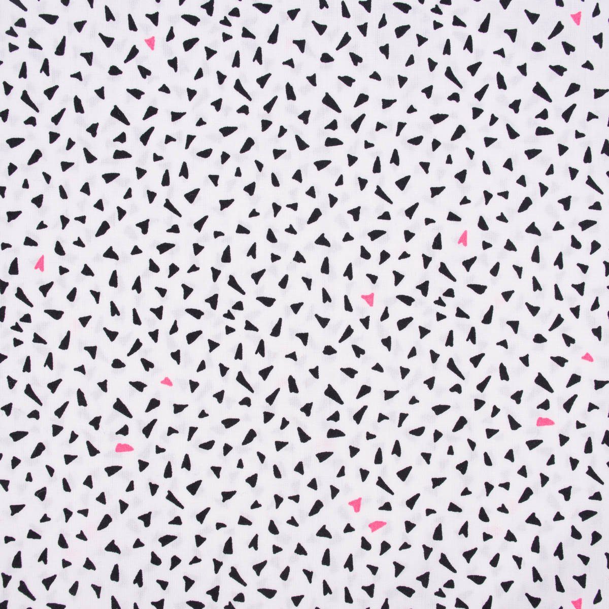 Rico Design Stoff Baumwollstoff Meterware Dreiecke weiß schwarz neonpink 50x 140cm