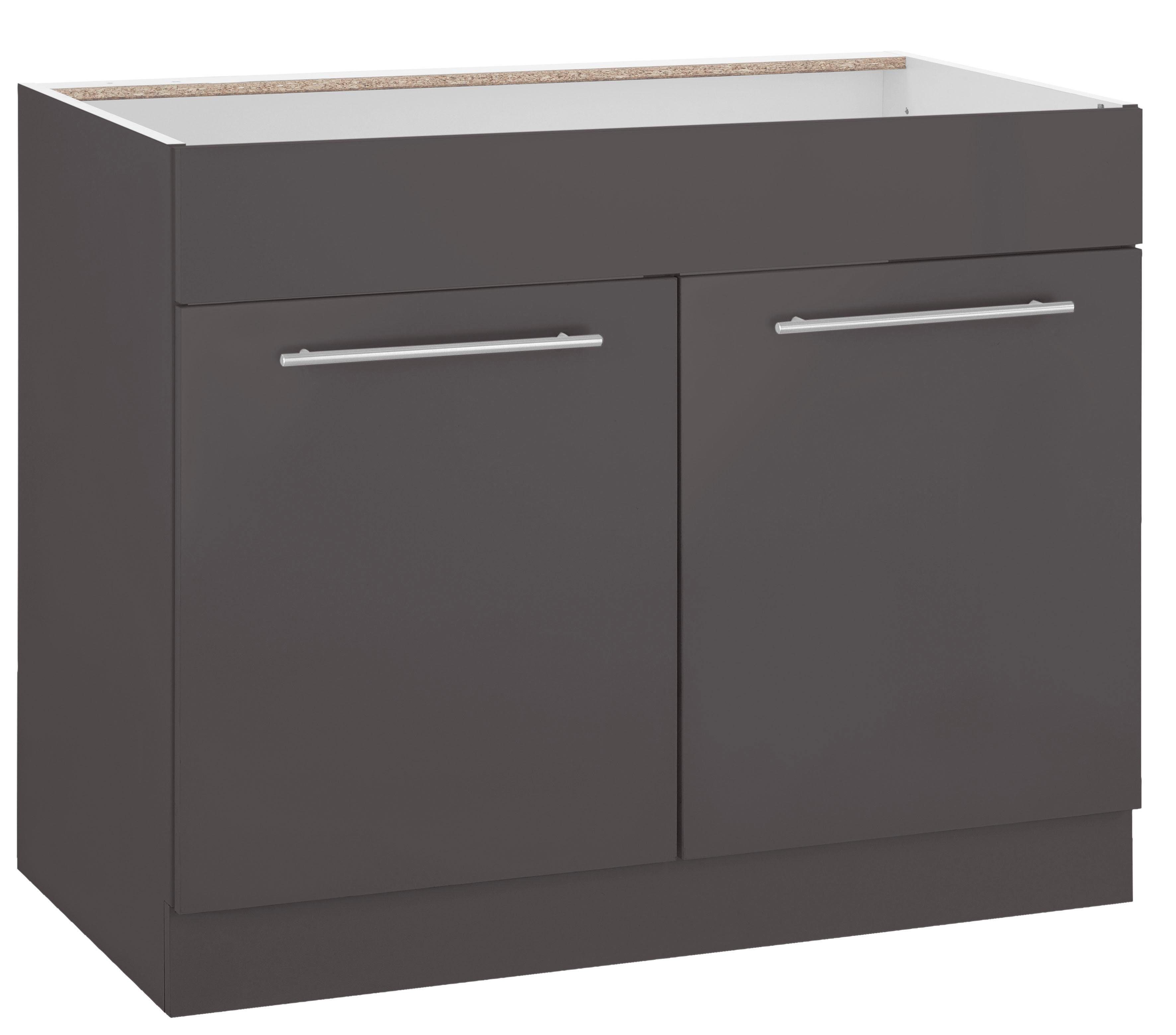 wiho Küchen Spülenschrank Flexi2 Breite 100 cm anthrazit/anthrazit