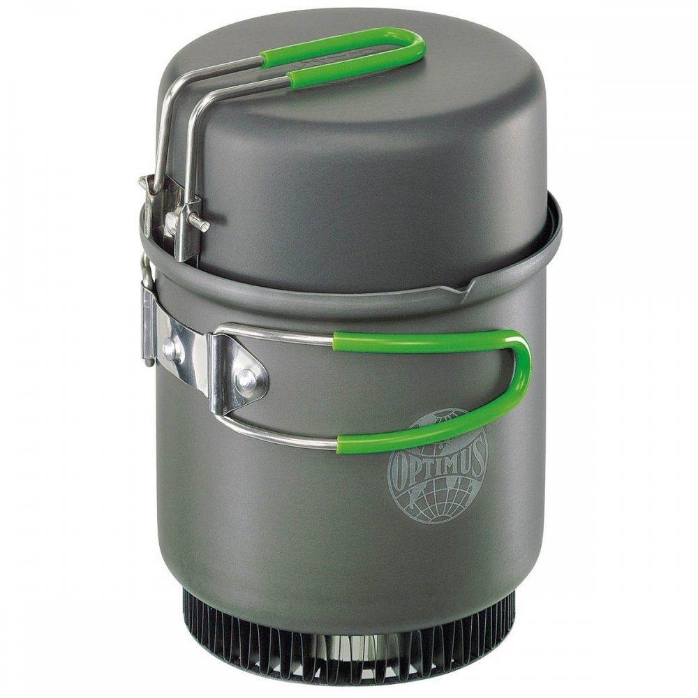 Katadyn Topf-Set Kochset, Optimus-Terra Weekend HE, 0.95 l, Aluminium (Set, 3-tlg), Wärmetauscher am Kochtopfboden reduziert die Kochzeit