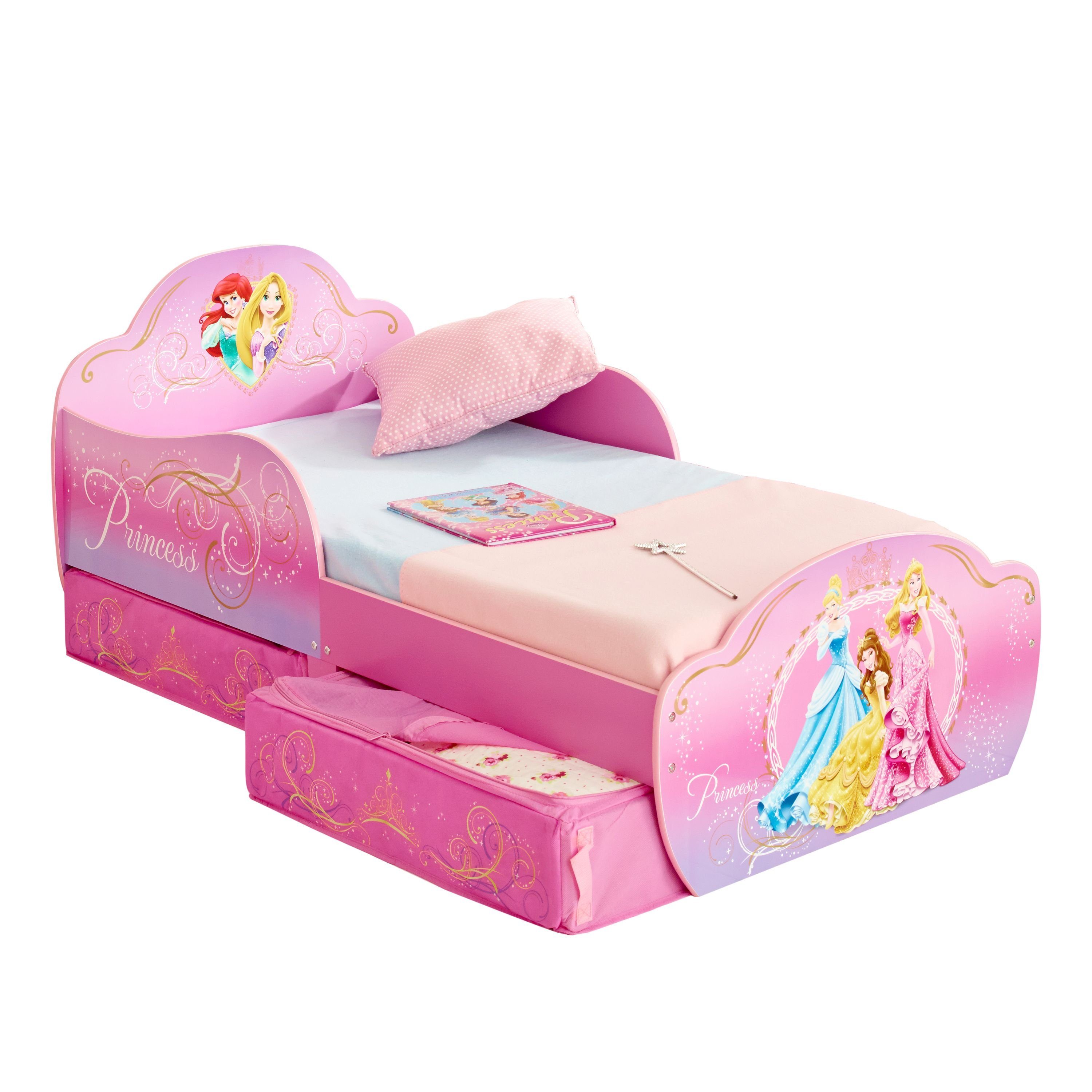 Moose Toys Bett Disney Prinzessin - Kinderbett inkl. 2 Schubladen inkl.  Rost 70*140 cm