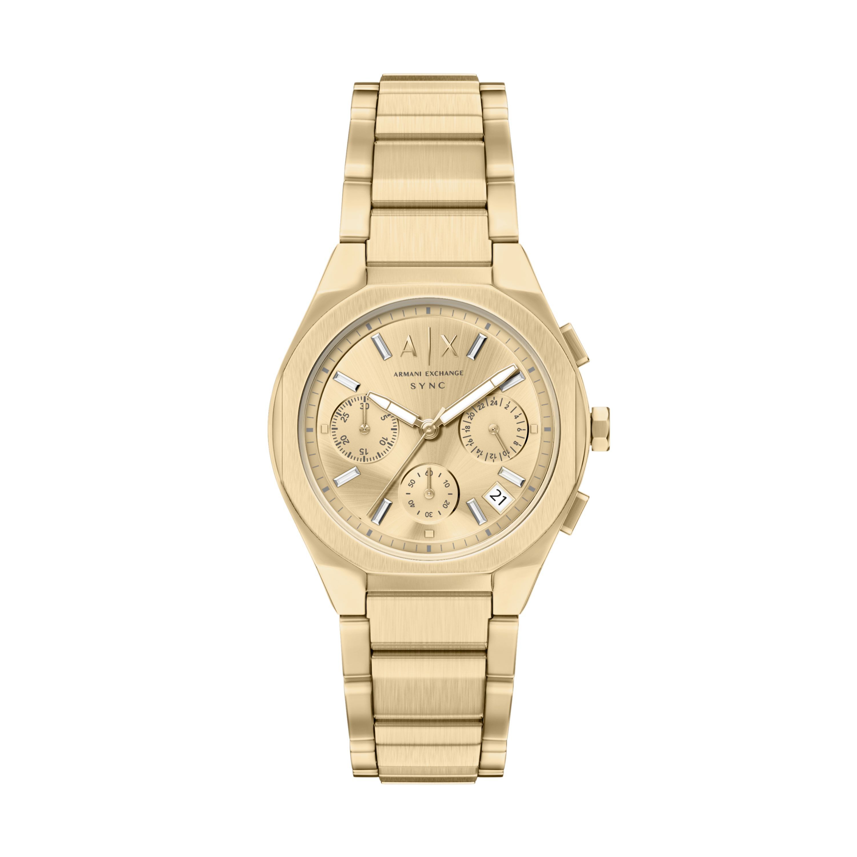 ARMANI EXCHANGE Chronograph SYNC AX6034, Quarzuhr, Armbanduhr, Edelstahlarmband, analog, Tag, Stoppfunktion