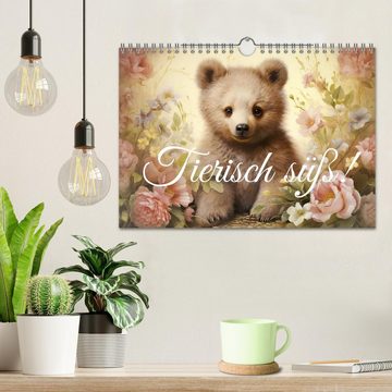 CALVENDO Wandkalender Tierisch süß! (Wandkalender 2025 DIN A4 quer), CALVENDO Monatskalender
