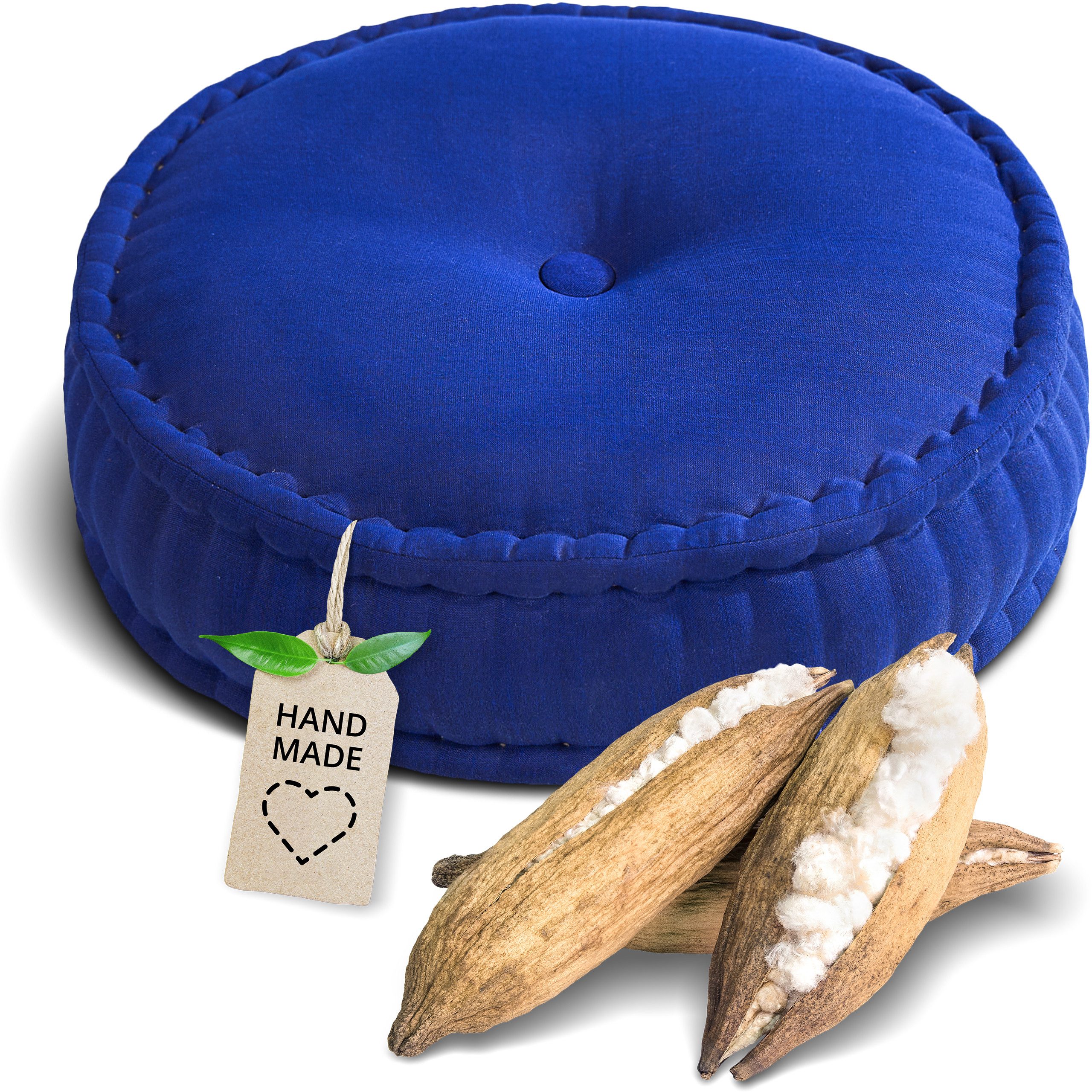 livasia Meditationskissen Zafukissen groß (Basic) vegan und handgefertigt, 46x14cm, Kapok