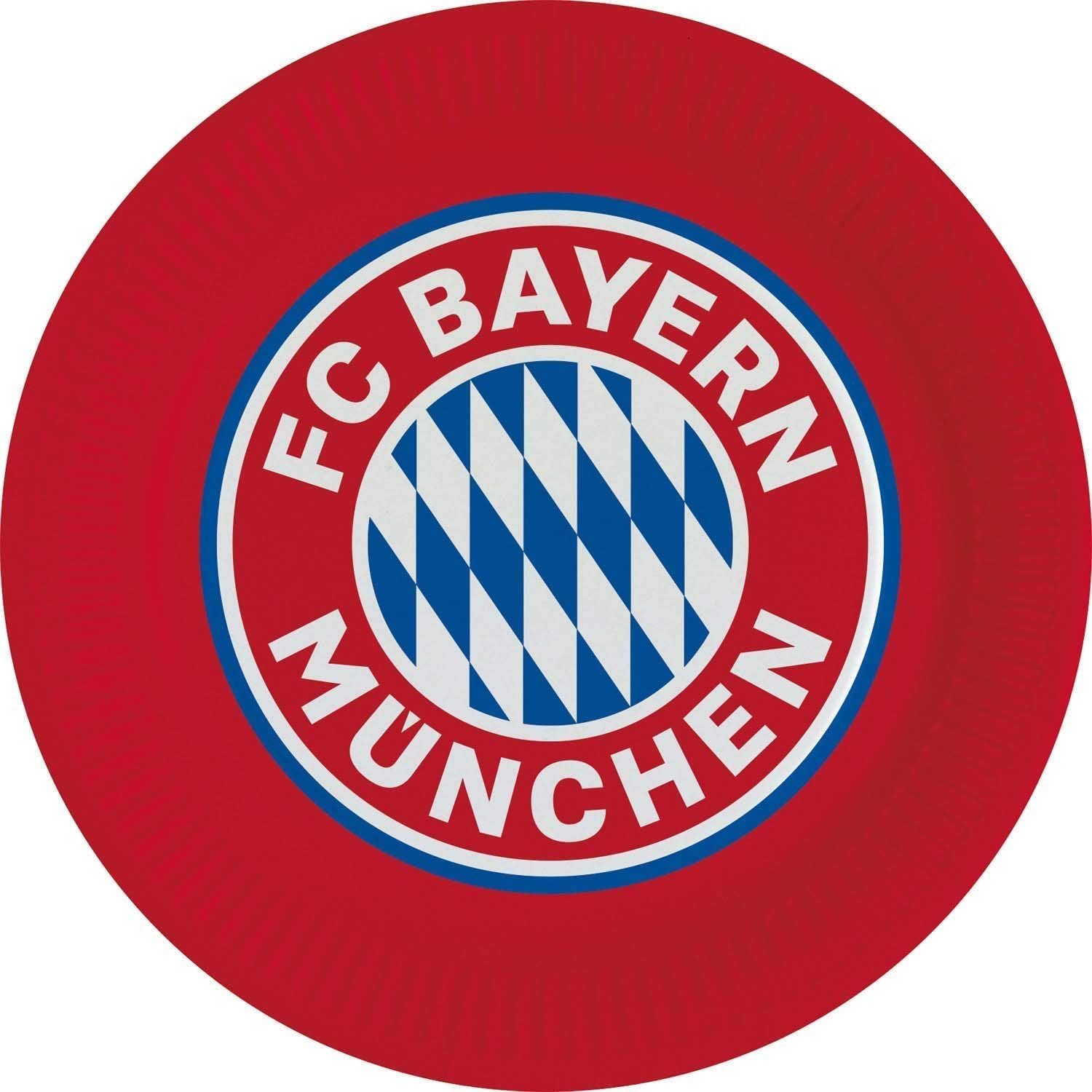 + Pappbecher) Amscan - (8 Bayern München Party-Set Party-Dekoration 6 Spiel, Pappteller FC