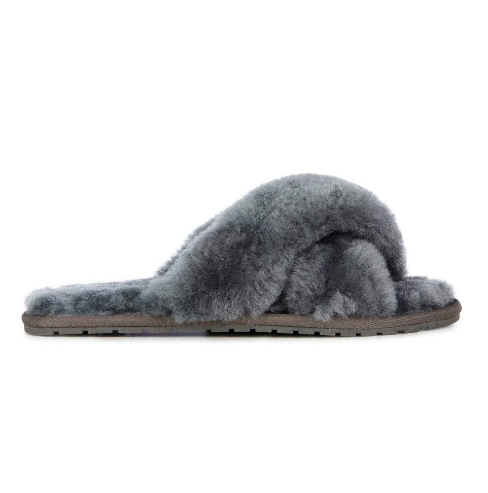 Emu Australia Slipper Mayberry (100% Schaffell) charcoalgrau Damen Hausschuh