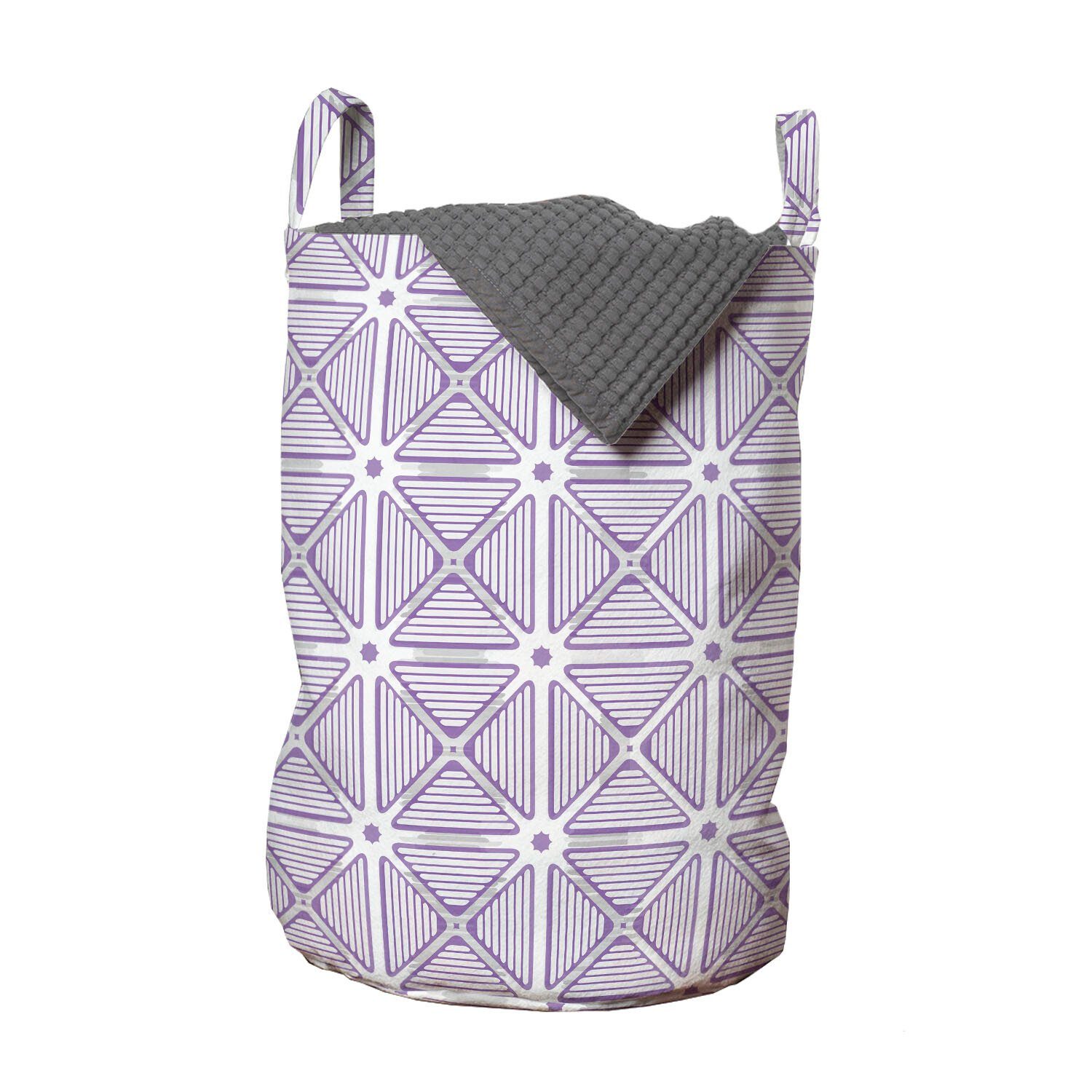 Abakuhaus Striped Monotone Kordelzugverschluss Polygonen Triangles Waschsalons, Wäschekorb für Griffen mit Wäschesäckchen