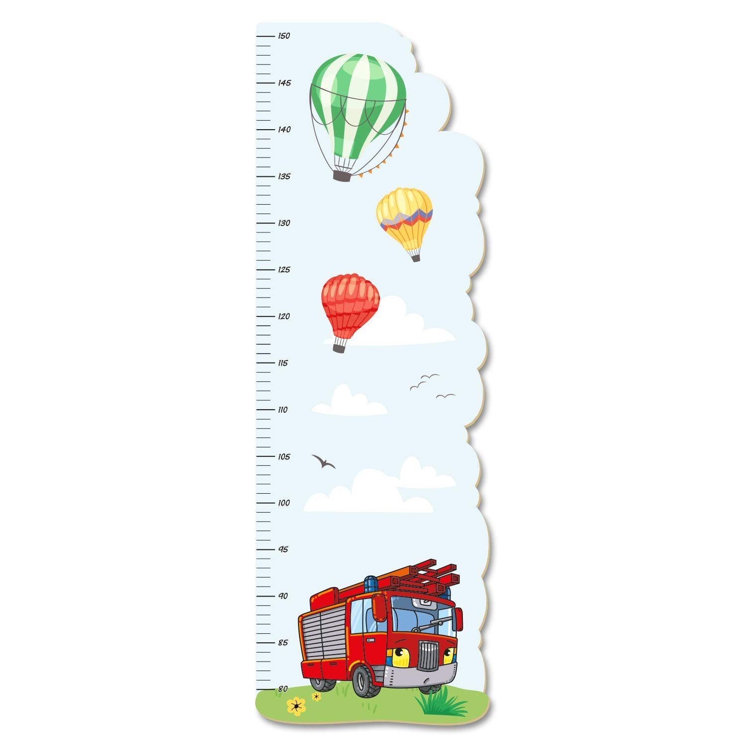 Kreative Feder Messlatte „Feuerwehrauto“ für Kinder, Messlatte fürs  Kinderzimmer im Norwegian Style; Messbereich 80–150 cm | Dekoartikel