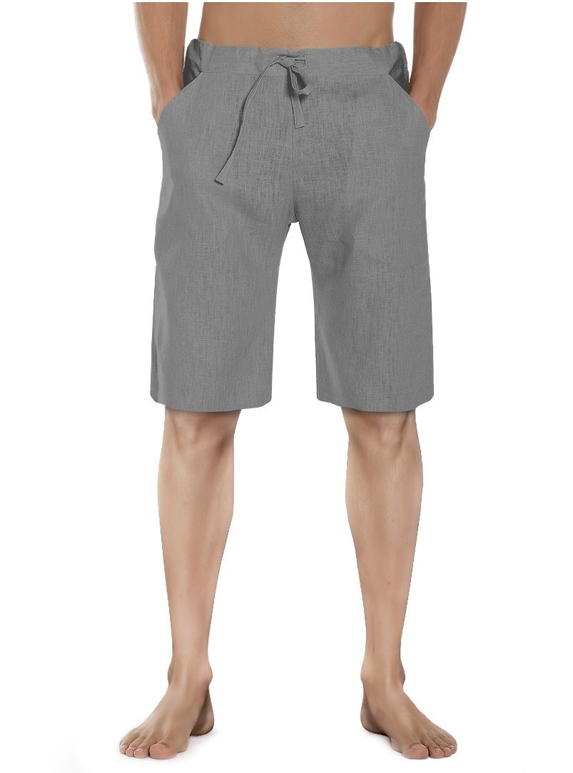 SCHAZAD grau Leinenshort Leinenhose