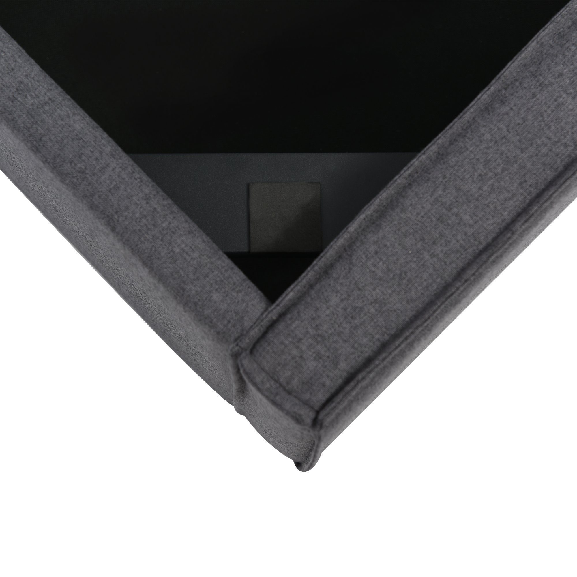 Boxspringbett (Polsterbett Einzelbett 90x200 cm mit edler Knopfheftung), Hydraulisches Funktionsbett mit Bettkasten und Lattenrost, Baumwolle