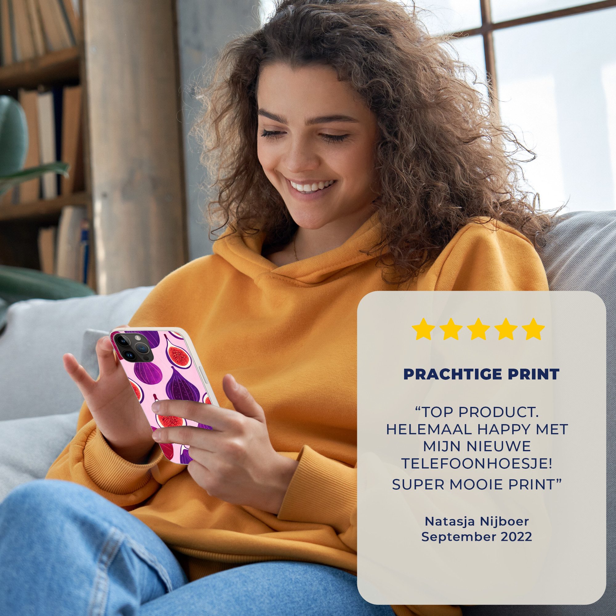 MuchoWow Handyhülle für Apple iPhone 14 Pro Max Feigen - Rosa - Lila, Smartphone-Bumper, Print, Handy Schutzhülle Dünn