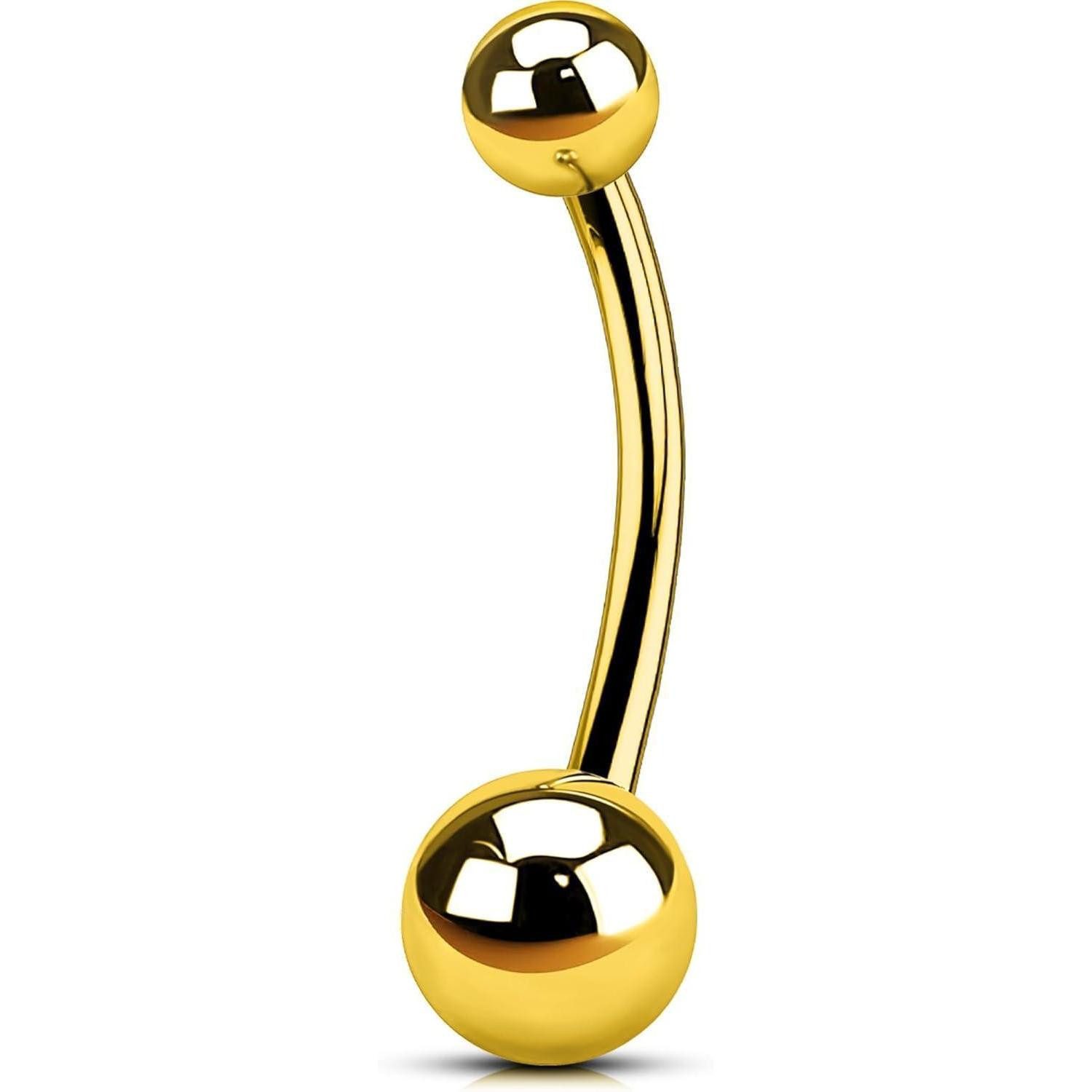 Bauchnabelpiercing 14G Titanium Internally Gold Navel Piercing 10/12/14/16mm Belly Bar