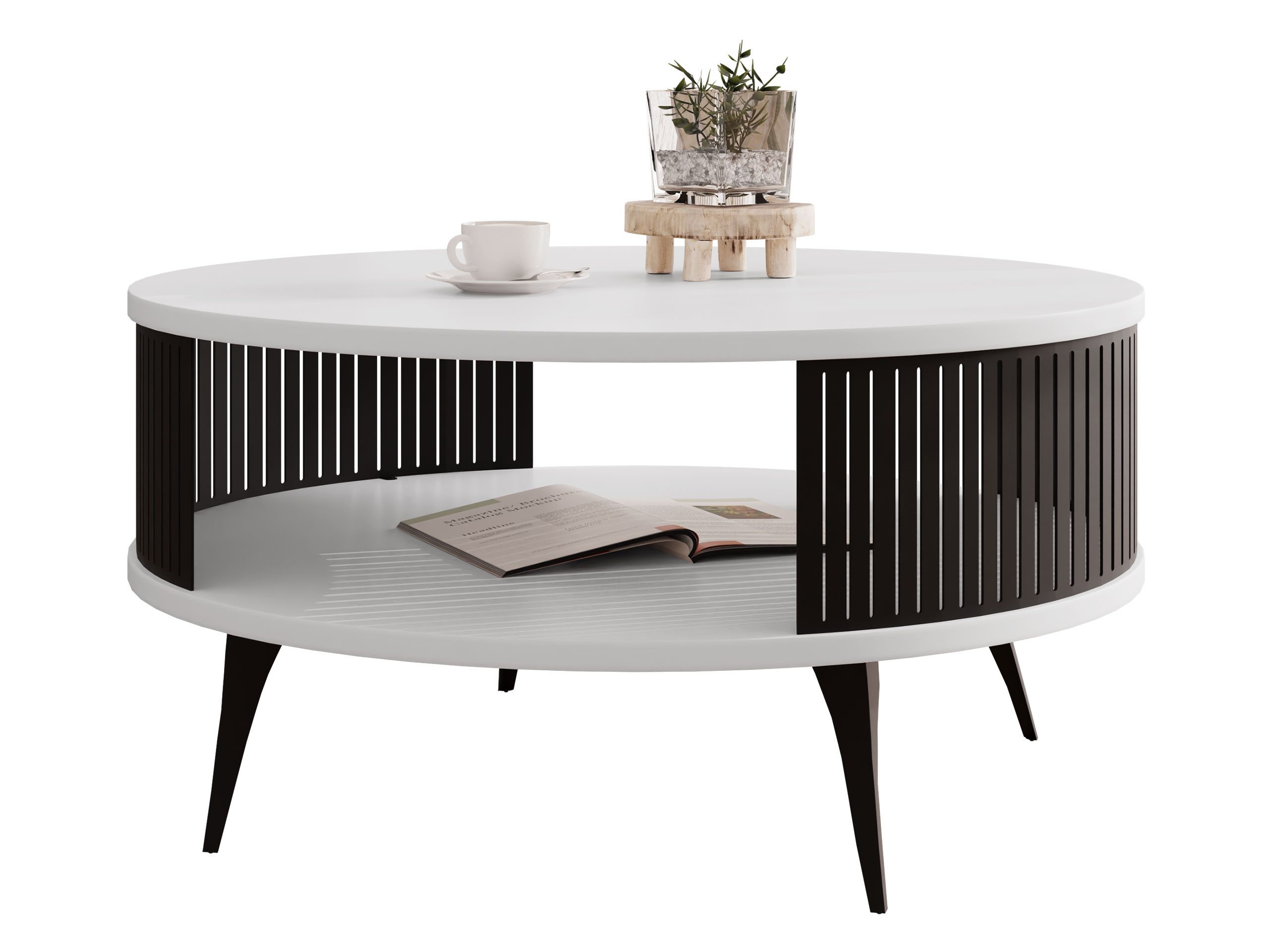 MIRJAN24 Couchtisch Roenni, Beine und Seiten aus Stahl, schwarz pulverbeschichtet