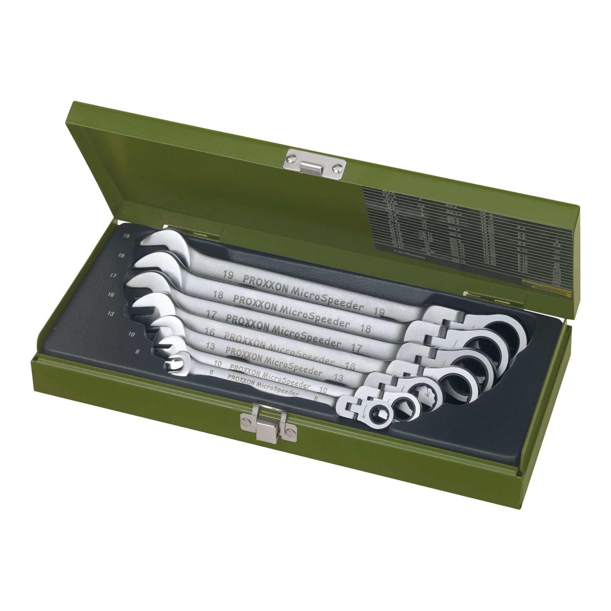 PROXXON INDUSTRIAL Schraube Proxxon MicroSpeeder-Satz mit Gelenk, 7-tlg., 8 bis 19 mm