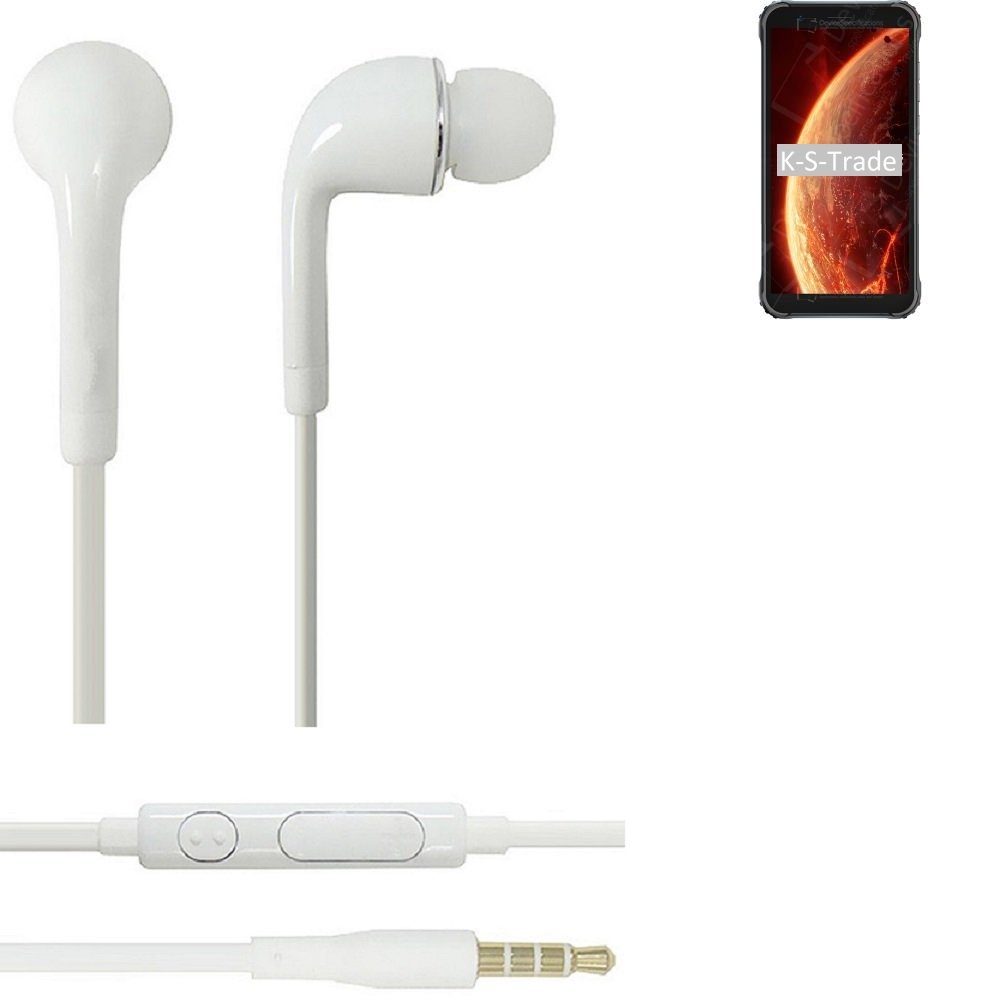 K-S-Trade für Blackview BV4900 In-Ear-Kopfhörer (Kopfhörer Headset mit Mikrofon u Lautstärkeregler weiß 3,5mm)