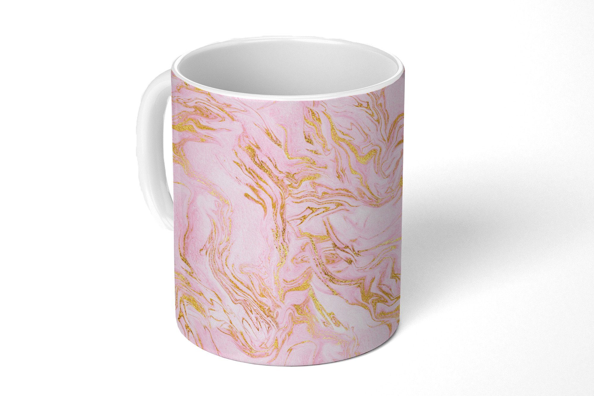 MuchoWow Tasse Gold Kaffeetassen, Geschenk Marmor Muster, Teetasse, - Schick Keramik, - Becher, - Teetasse
