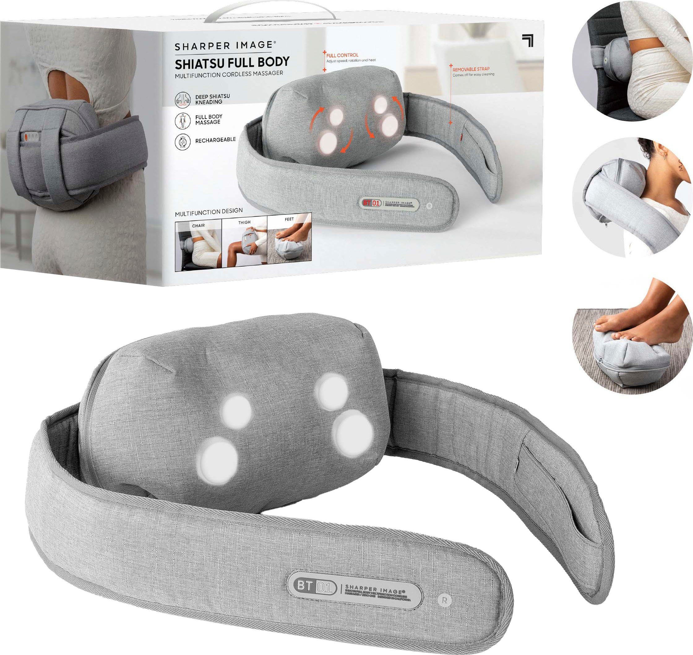 Sharper Image Shiatsu-Massagegürtel Multifunktionales Ganzkörper Massagegerät, mit Timer-Funktion & individuell einstellbarer Geschwindigkeit