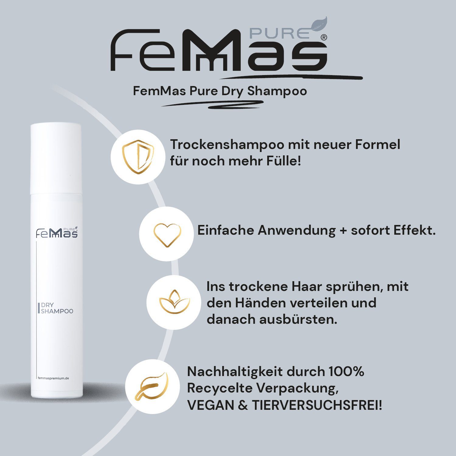 200ml Femmas Shampoo Dry Pure Trockenshampoo Premium Femmas