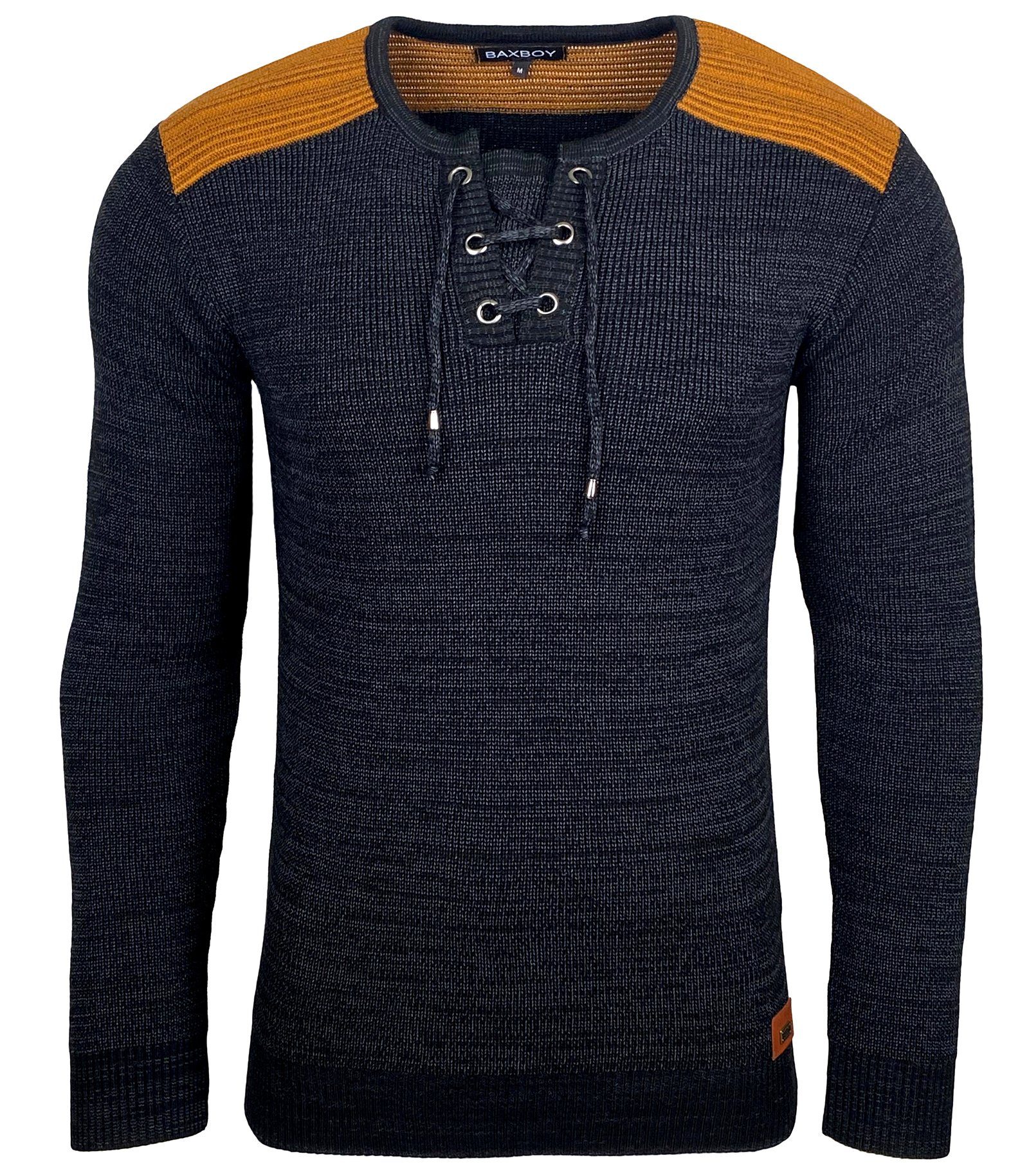 Strickpullover Baxboy Herren Pullover V-Neck Strick-Pullover Moderner Männer 52205