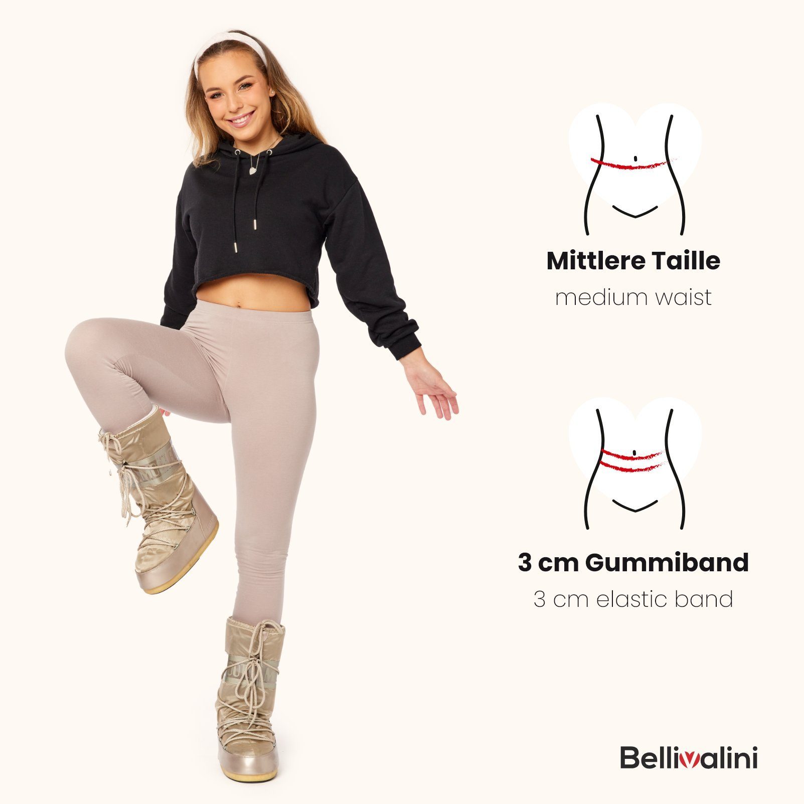 Bellivalini Leggings Damen Thermohose Lang BLV50-320 (1-tlg) Weich, Gefüttert