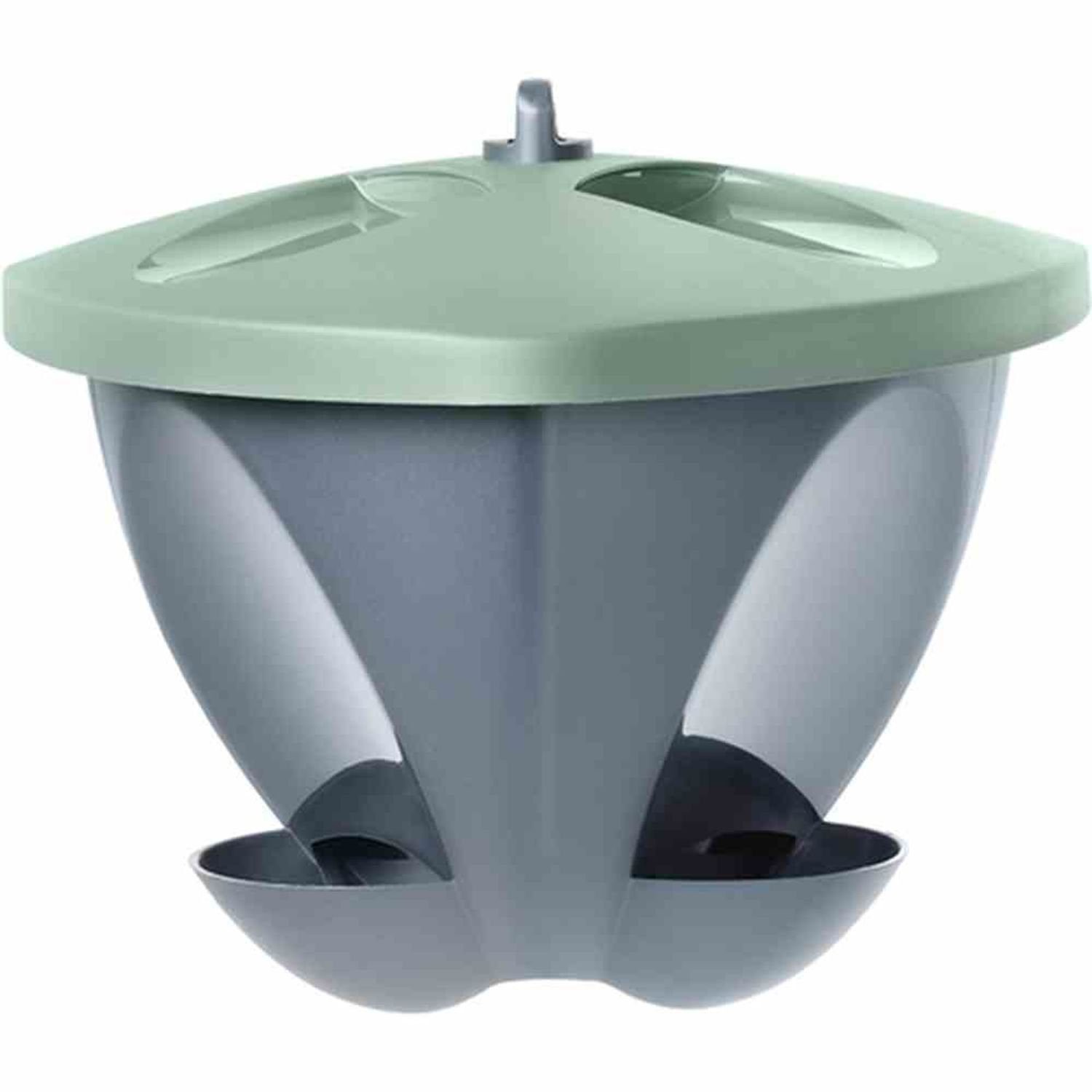 Vogelhaus Vogelfutterhaus 4L grün/anthrazit Ø 29 cm, Kunststoff