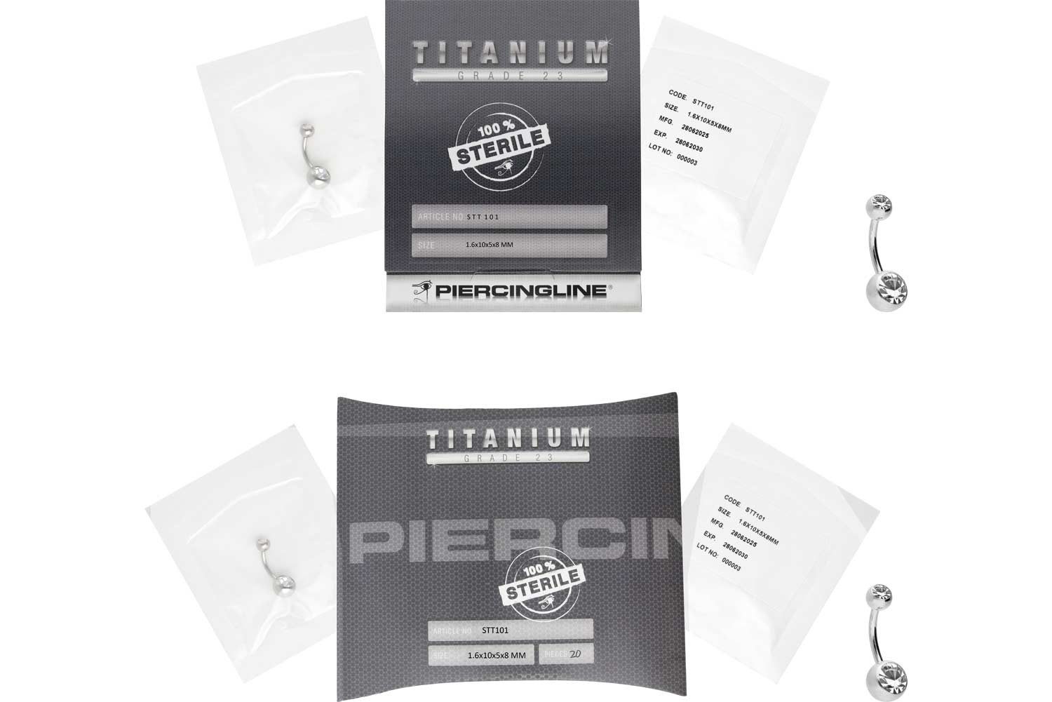 PIERCINGLINE Bauchnabelpiercing Sterilisiertes Titan Bananabell ZWEI günstig online kaufen