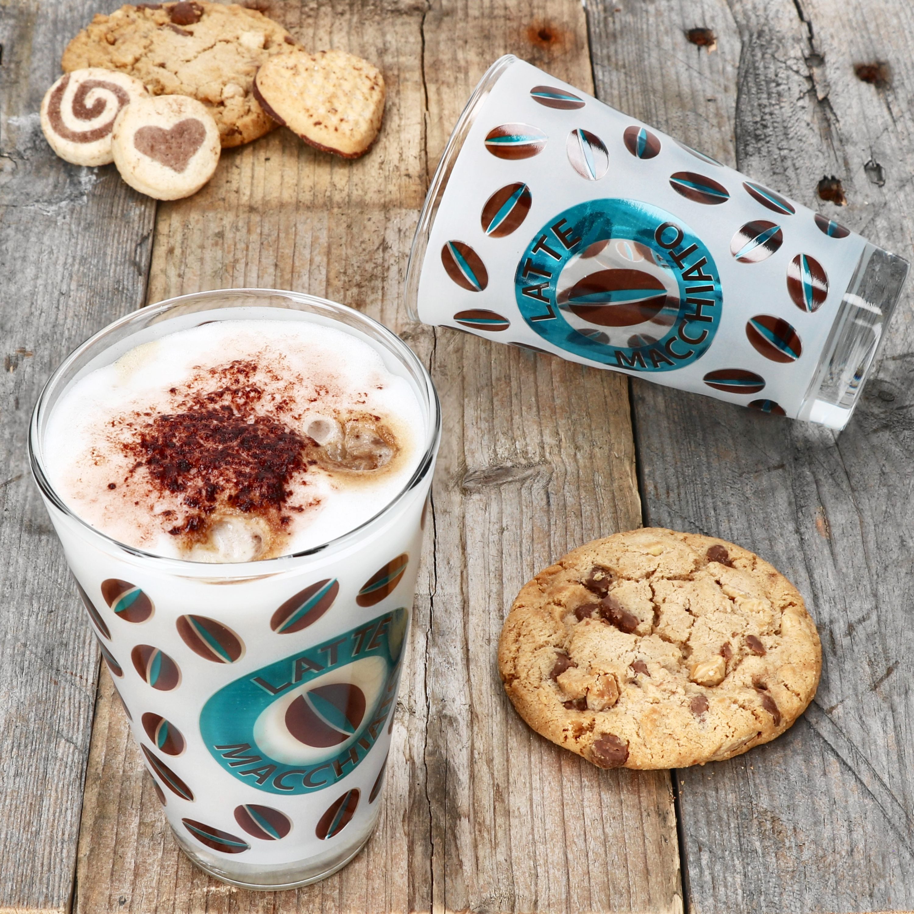 Ritzenhoff & Breker Latte-Macchiato-Glas Ritzenhoff 6x Cremona Latte Macchiato Gläser 240ml blau Eis-Kaffee, Glas