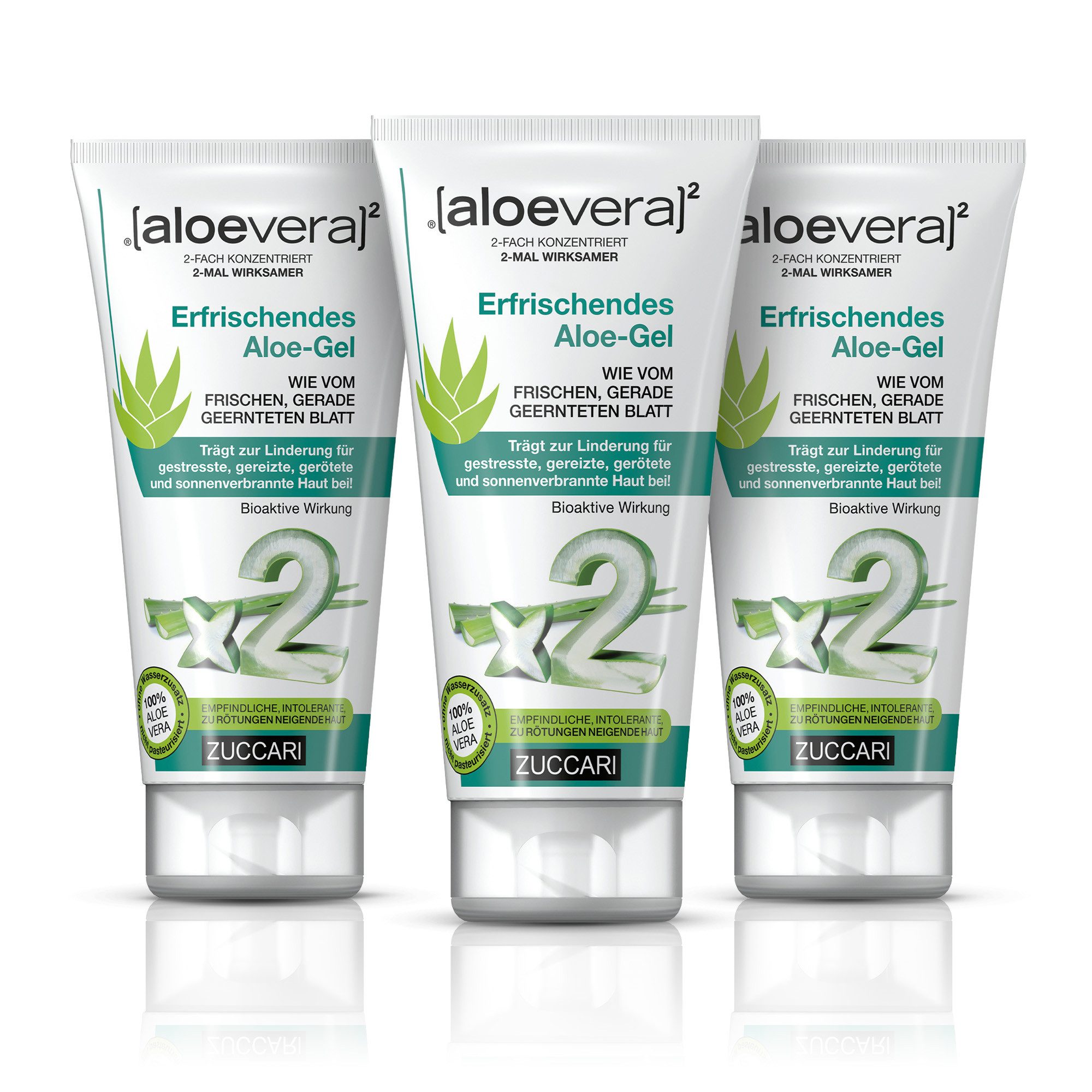 [aloevera]2 Körpergel [aloevera]2 Erfrischendes Aloe Vera Gel von Zuccari bei Sonnenbrand, Insektenstische, Windeldermatitis & wunden Hautstellen