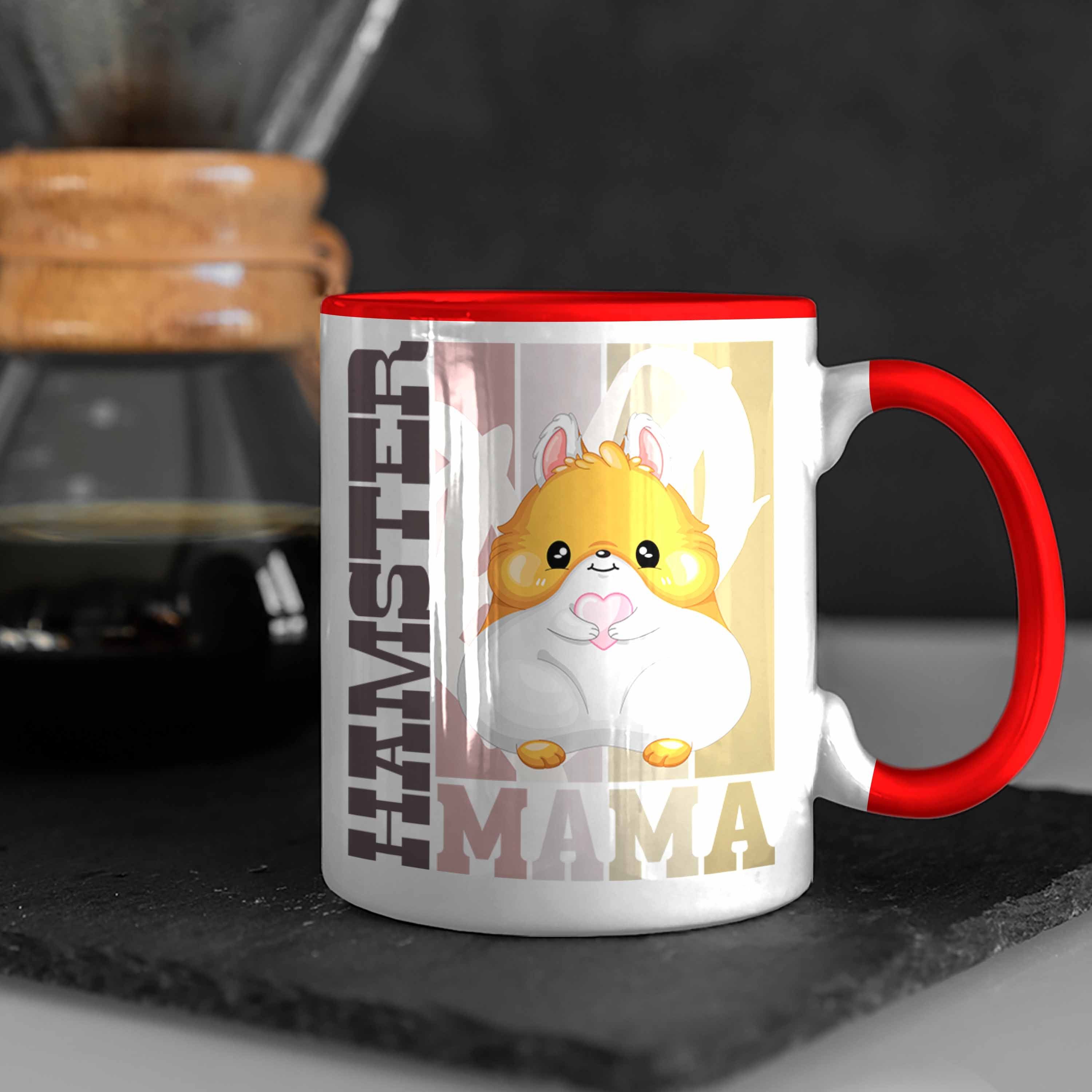 Trendation Hamster Tasse Rot Spruch Besitzerin für Mama Tasse - Trendation Hamster Geschenk