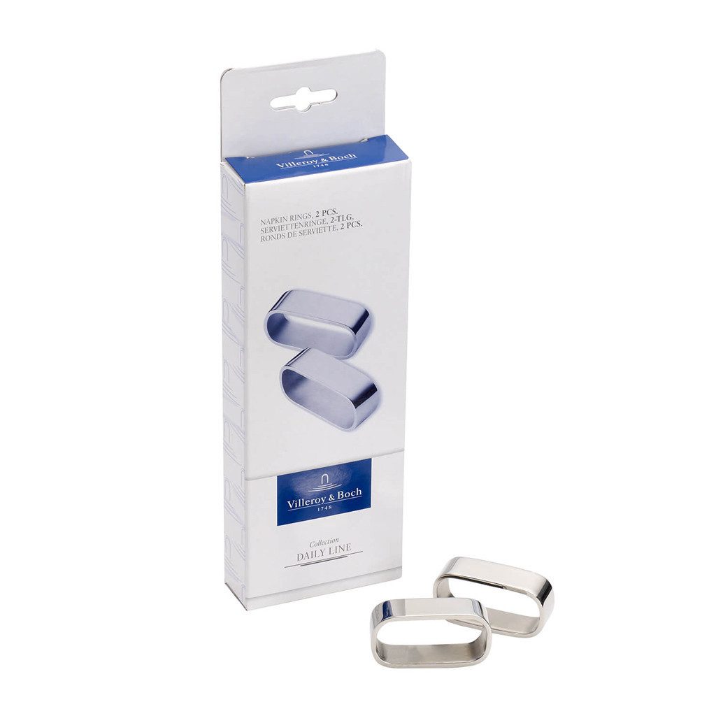 Villeroy & Boch Serviettenring Daily Line 2 Serviettenringe 56mm, Edelstahl, (2-tlg), Edelstahl, 2 Stck, spülmaschinenfest