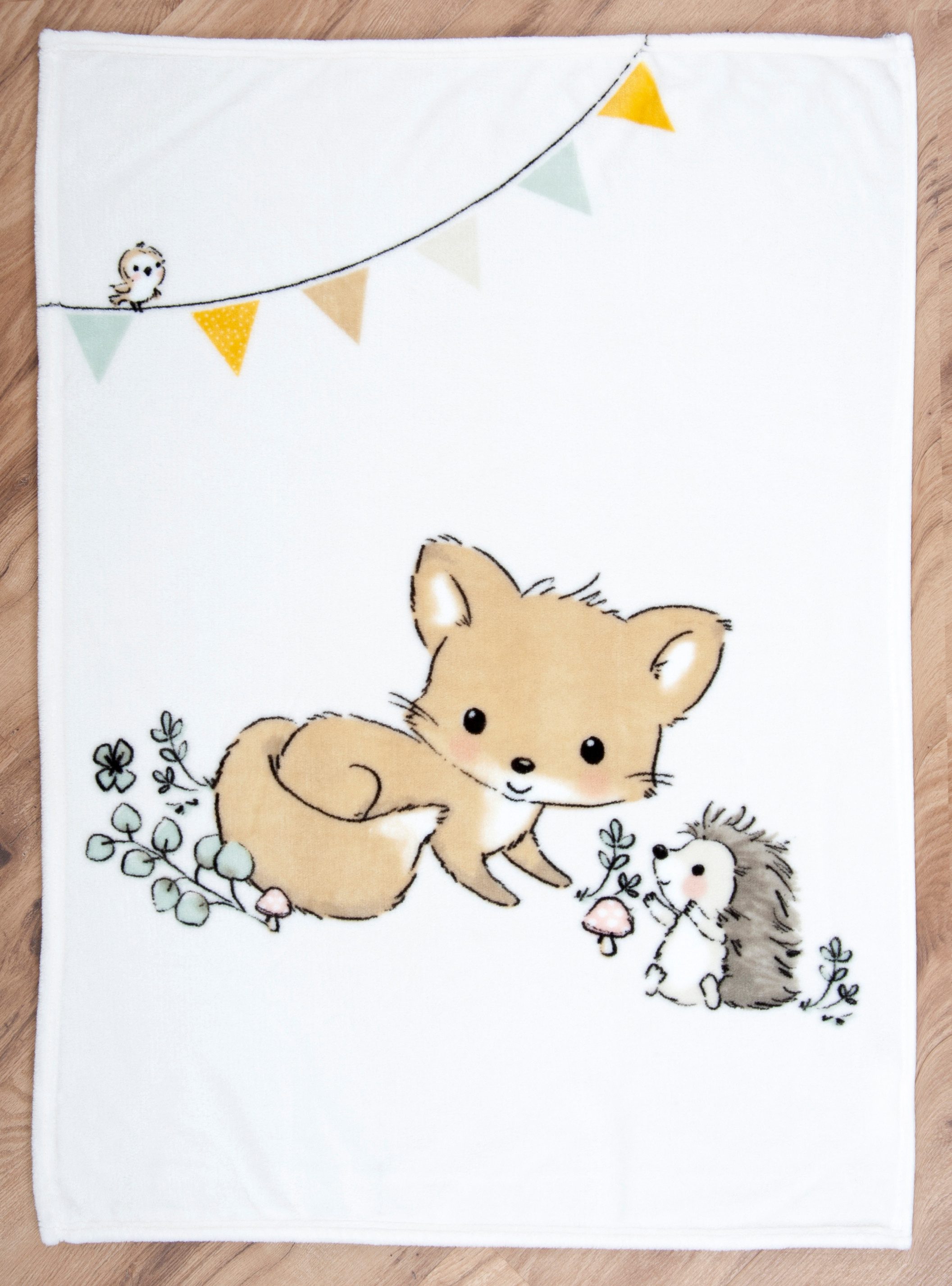 Babydecke / Waldfreunde / Flauschdecke / 75x100cm, Brilliant, Kuscheldecke