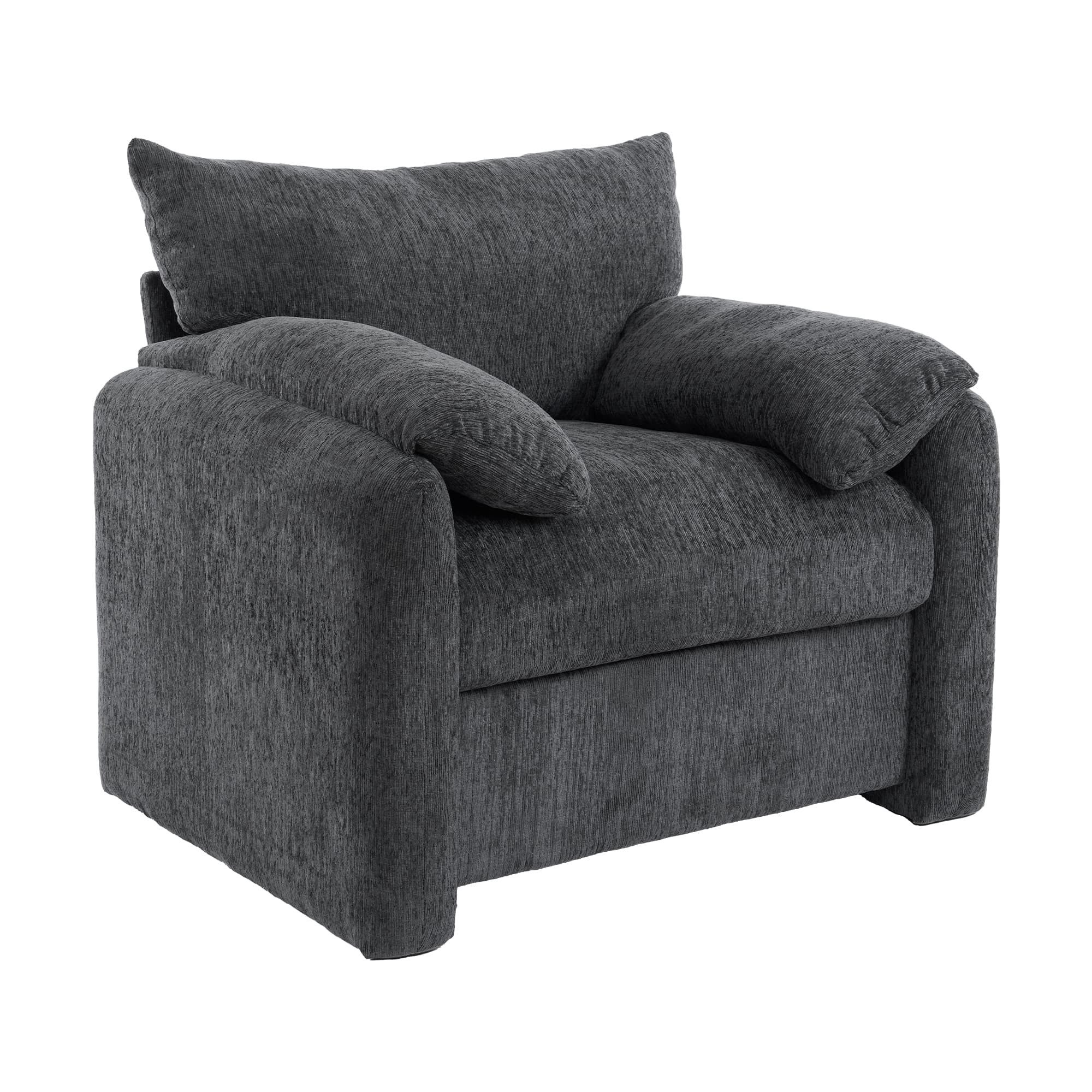 autolock Кресла Кресла Chesterfield Polsterstuhl xxl-Sessel Chenille-Stoff, Einzelsofa Freizeitstuhl für Wohnzimmer und Schlafzimmer