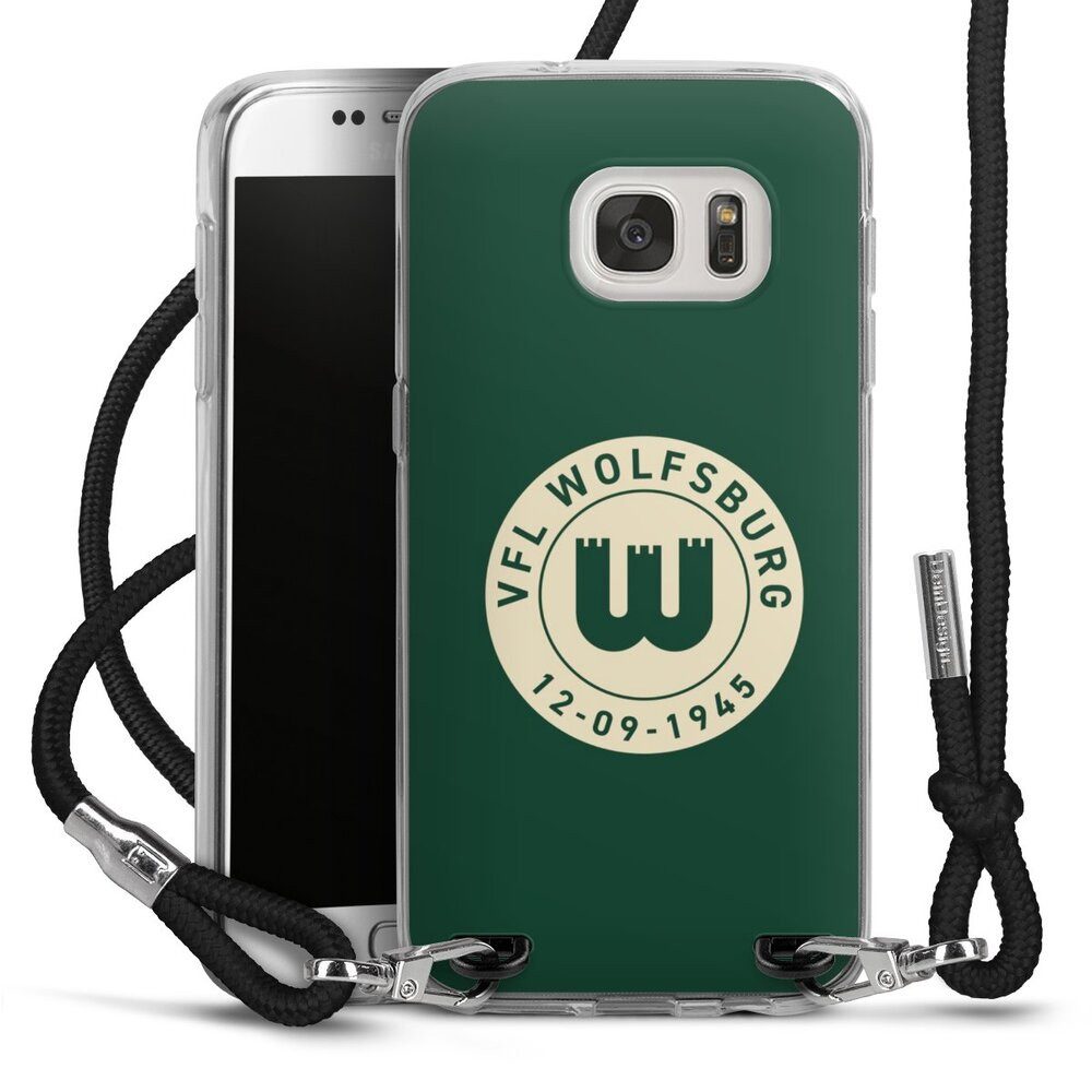 DeinDesign Handyhülle VfL Wolfsburg 80 Jahre Offizielles Lizenzprodukt, Samsung Galaxy S7 Handykette Hülle mit Band Case zum Umhängen