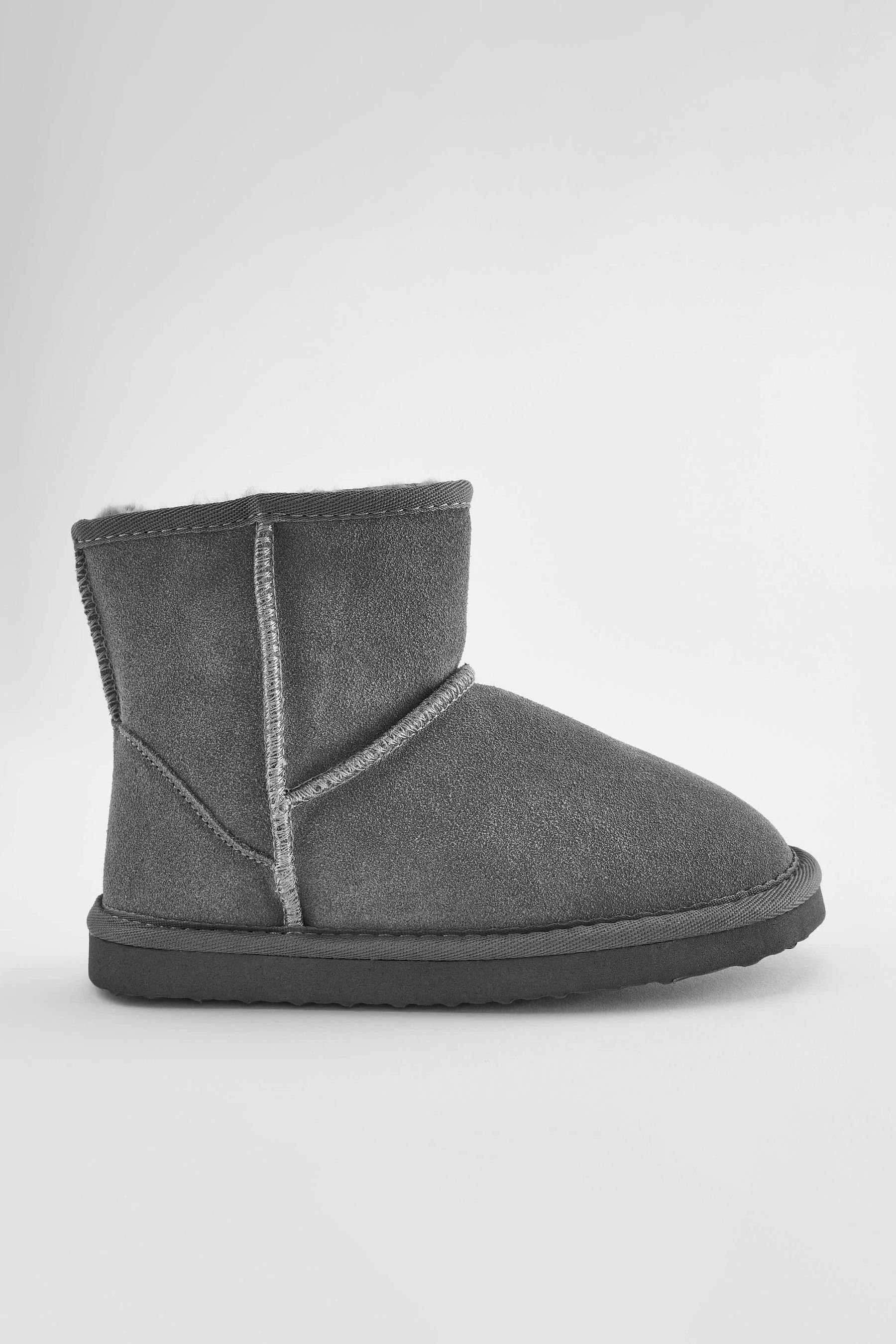 Next Slipper-Stiefel aus Velourleder mit warmem Futter Hausschuh (1-tlg) Grey