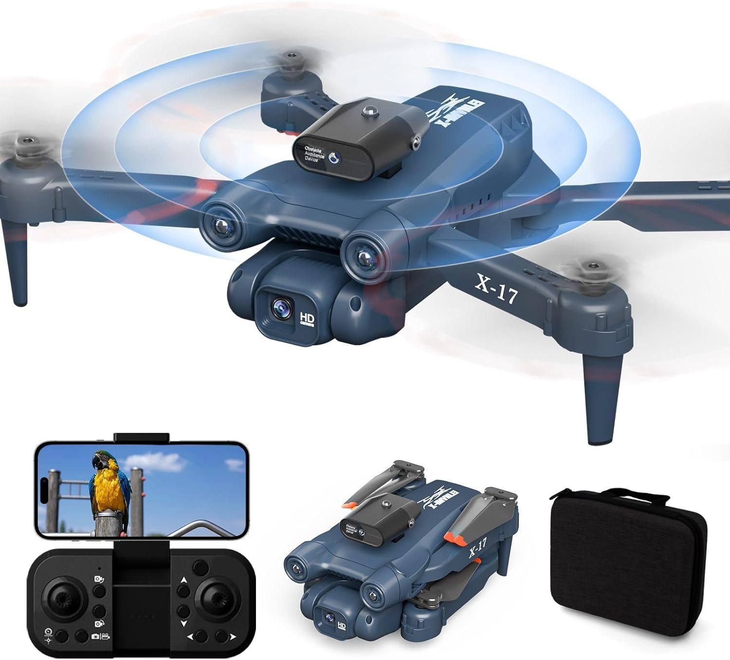 Faltbare Quadcopter für WiFi X-IMVNLEI FPV Drohne Erwachsene Anfänger (1080p, Schwerkraft) und