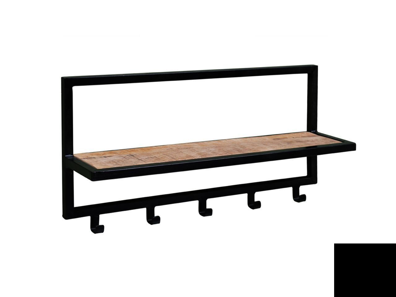 Couchcenter Garderobenpaneel Mango Holz Metall Garderobe Bono Wandgarderobe Hutablage Wandpaneel