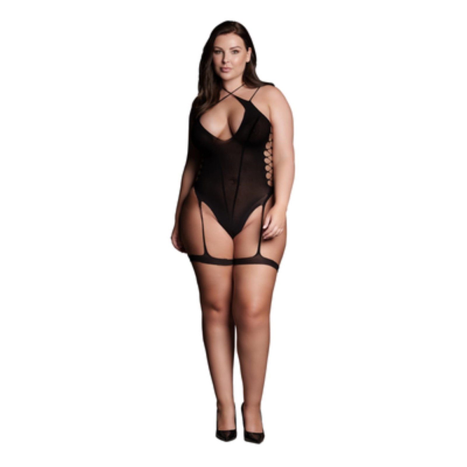 Body Le Désir by Shots - Metis XVI - Body with Garters and Crossed Neckline