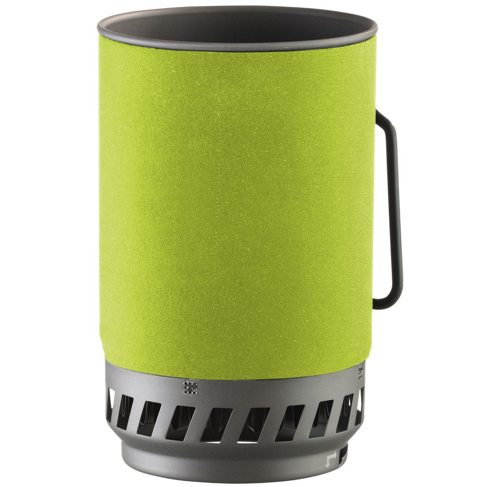 PrimeVal Gaskocher Kochsystem Trekkingset, (Spar-Set, 1-St., 1,1 L kompakt), Trinkbecher-System, Piezozündung, Wärmetauscher, kompakt