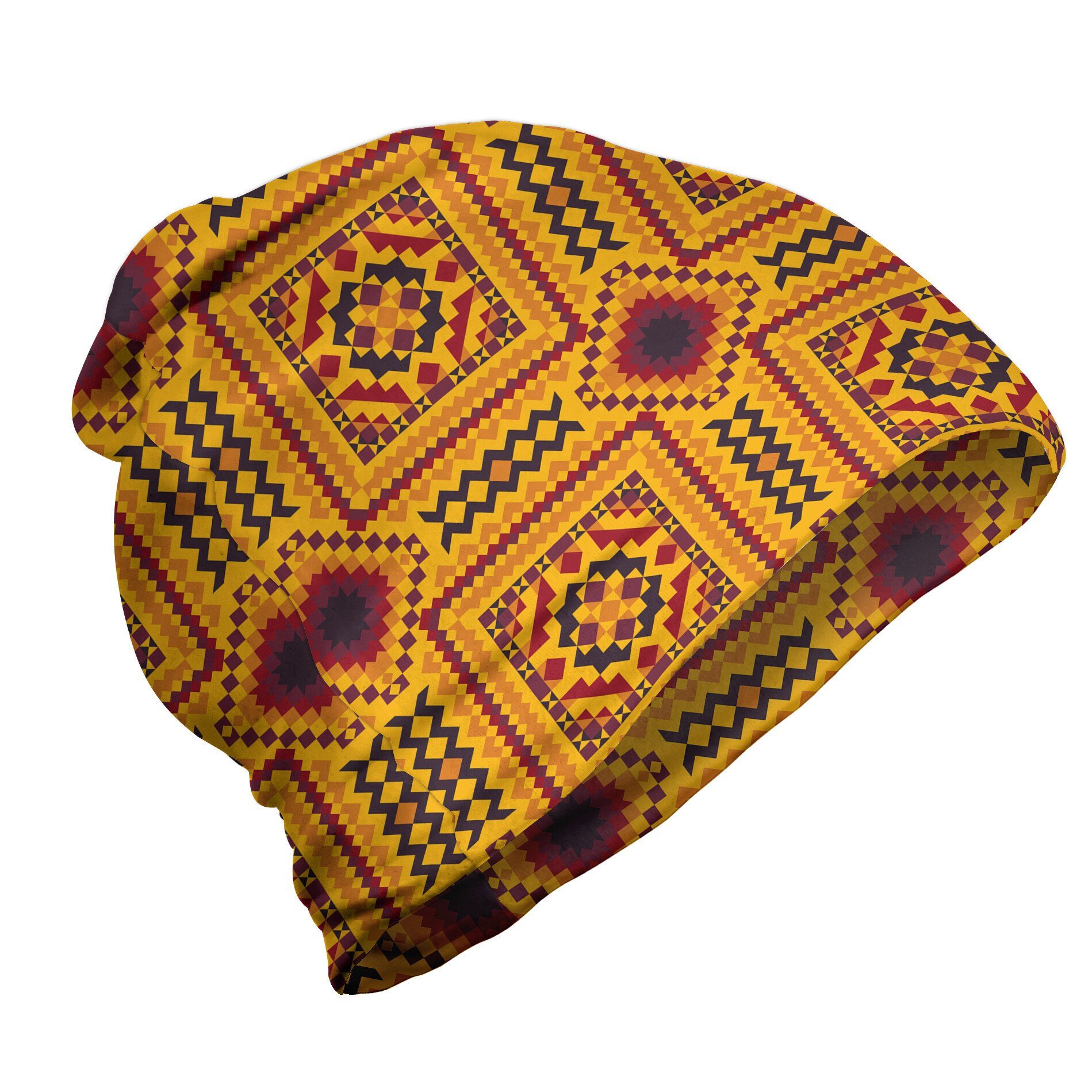 Abakuhaus Beanie Wandern im Freien Rhombus Drucken Aztec-Layout Zigzags