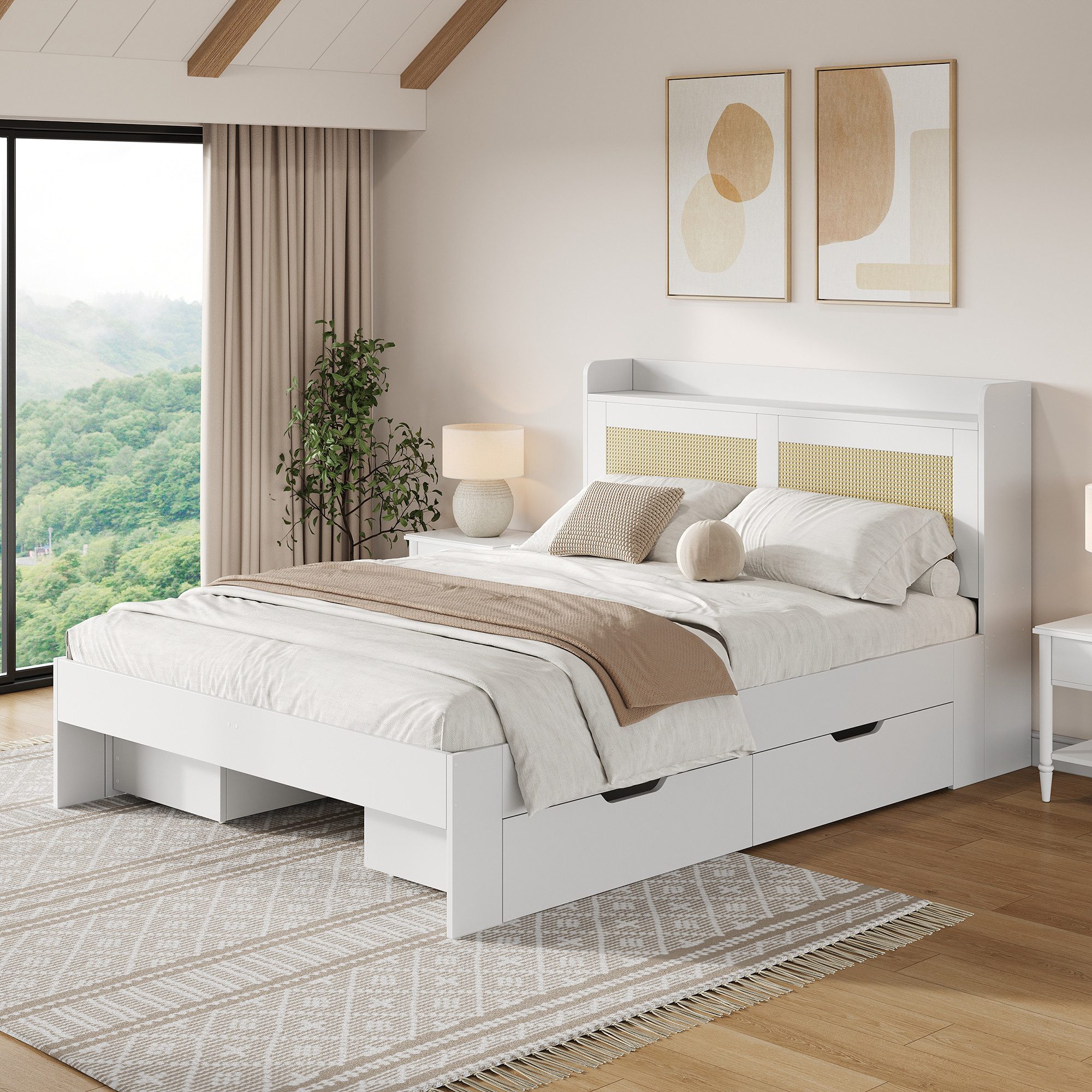 Flieks Holzbett, Doppelbett Stauraumbett 140x200cm mit günstig online kaufen