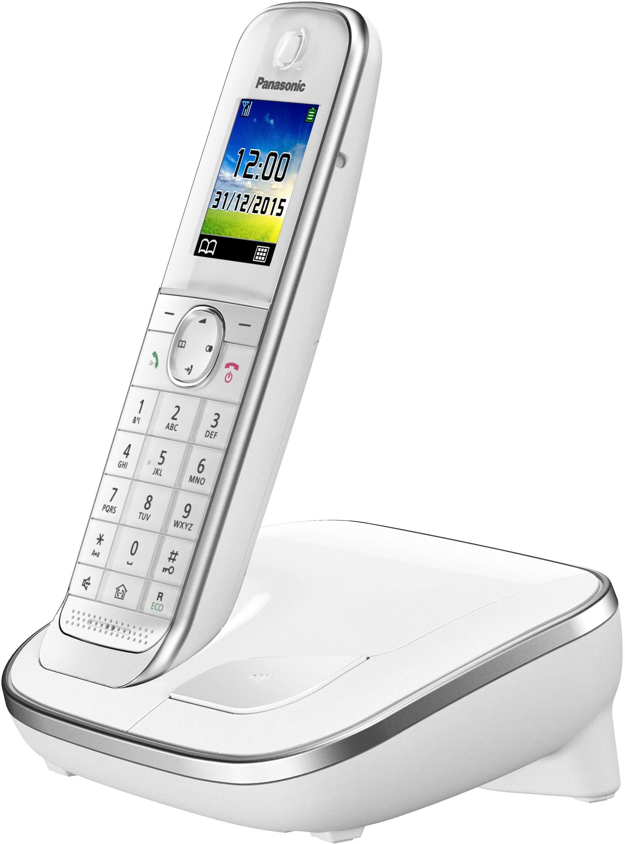 Panasonic Weckfunktion, 1, Freisprechen) DECT-Telefon (Mobilteile: Schnurloses weiß KX-TGJ310
