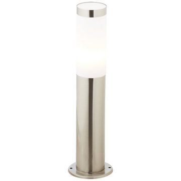 Lightbox Außen-Stehlampe, ohne Leuchtmittel, Außen Sockellampe mit 51 cm, E27, max. 40 W, Edelstahl/Kunststoff
