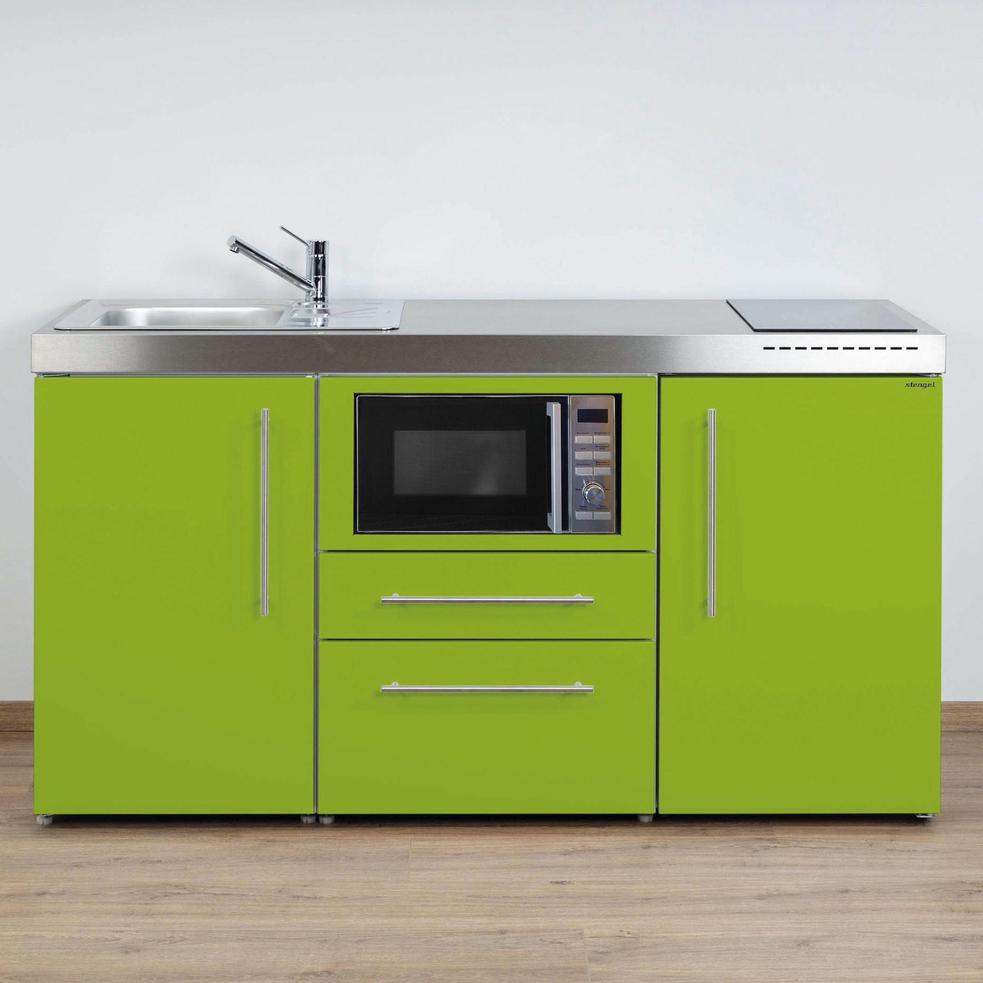 Stengel Küchenzeile 160 cm Premiumline MPM 160 A Singleküche mit E-Geräten, Kleine Kompaktküche mit Geräten