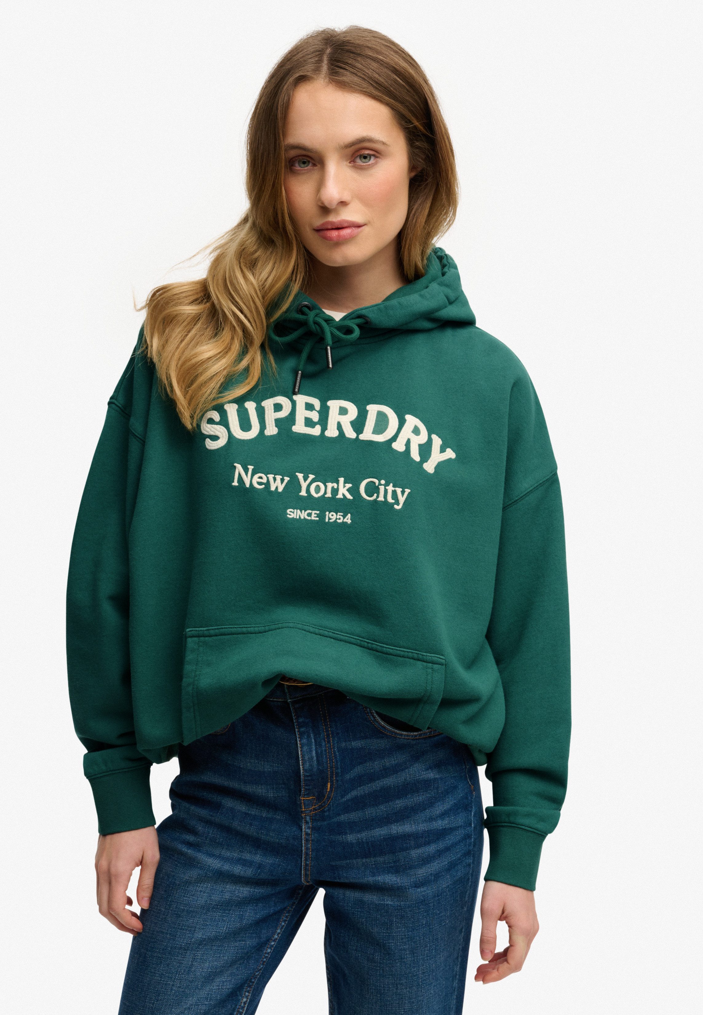 Superdry Kapuzensweatshirt Luxe Casual Emb Relaxed Hood Baumwolle, oversize günstig online kaufen