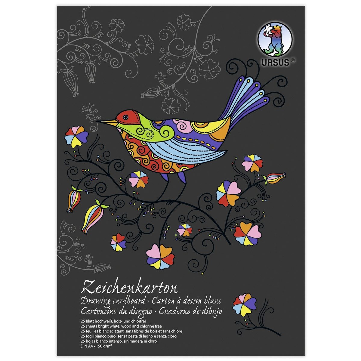 Ursus - Ludwig Bähr Karton URSUS Zeichenkarton 150g/m² weiß DIN A4 25 Blatt