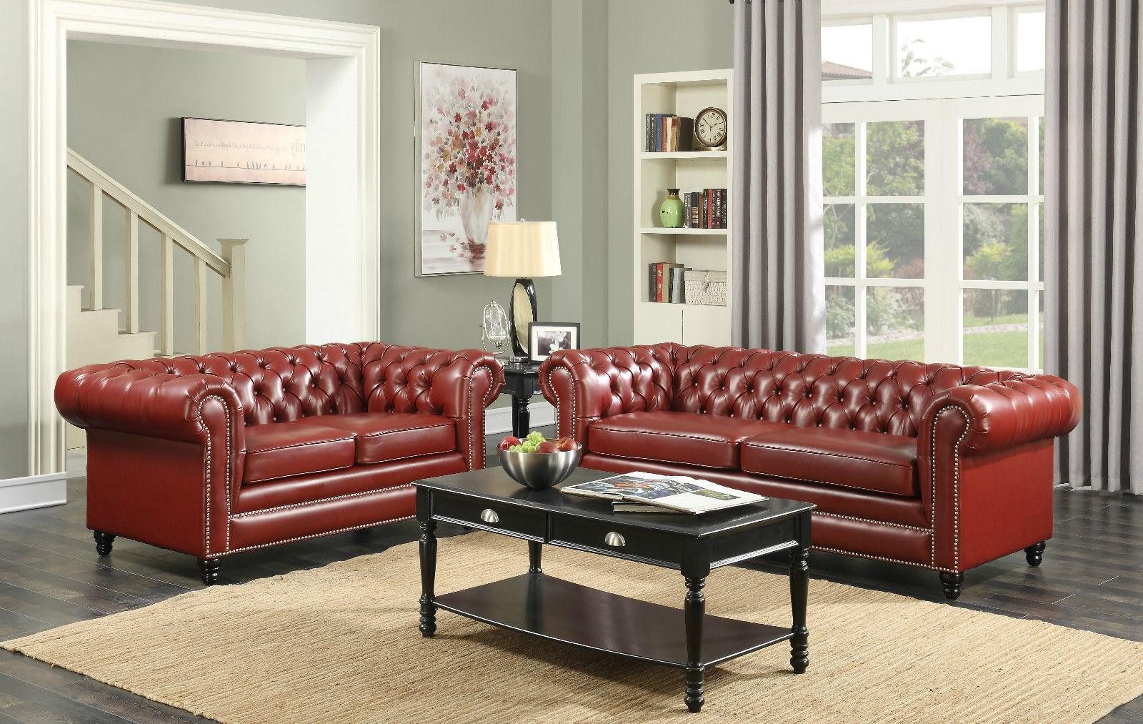 Xlmoebel Chesterfield-Sofa Elegantes Chesterfield Sofa mit hochwertigem Polster und Steppung, 2 Teile, Hergestellt in Europa