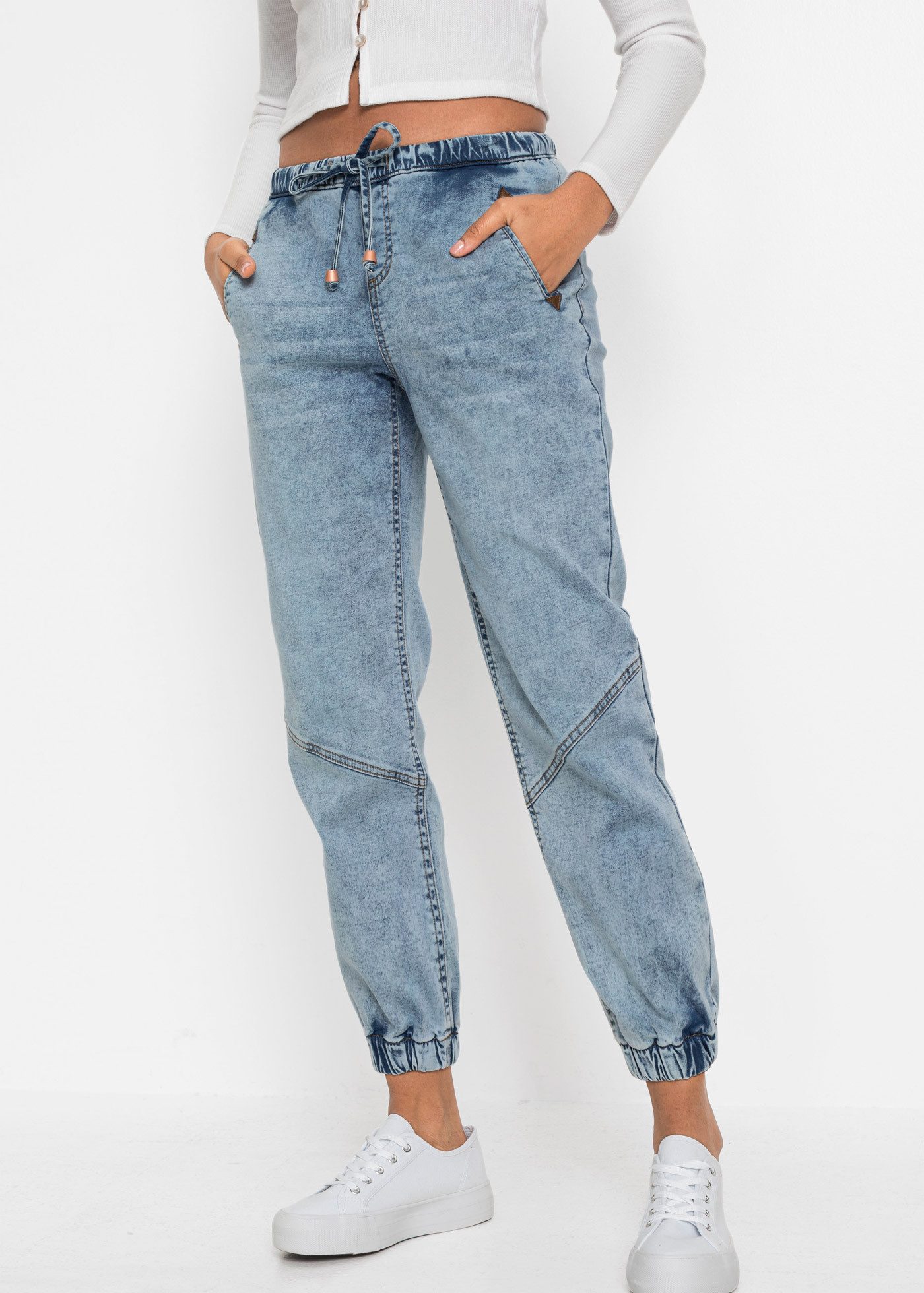 bonprix Jeansjeggings loose fit Passform, aus Baumwolle, Polyester und Elas günstig online kaufen