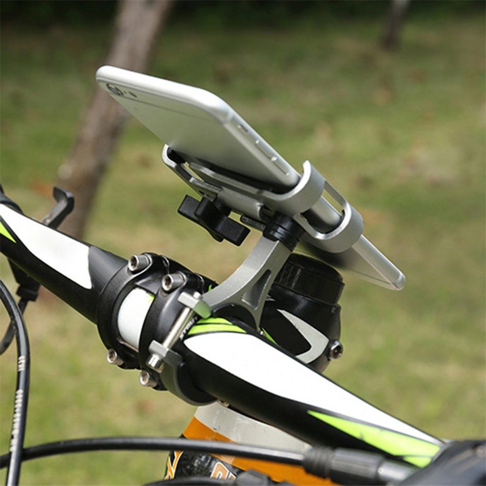 Fahrrad) 360° Scooter Handy Schnellspanner Outdoor Handy-Halterung, Fahrrad Handyhalterung Universal Aluminiumlegierung Blau Handy Halter Drehbarer, Halterung (Mit Lenker Rutaqian Motorrad
