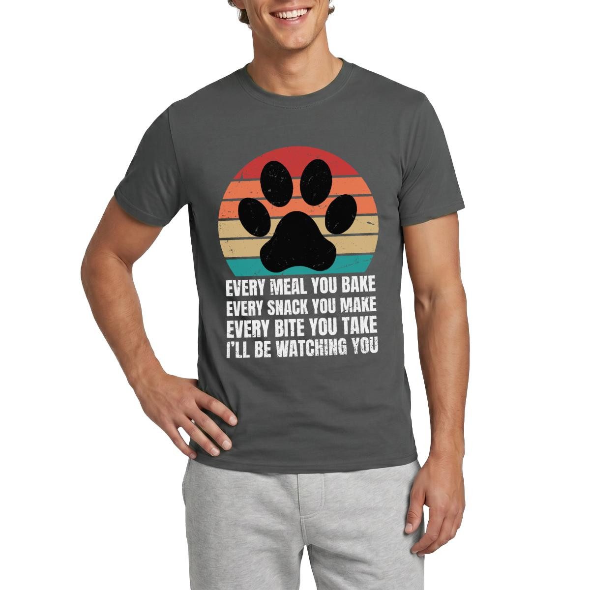 T-Shirt I’ll Be Watching You, Hundepfote Männer T-Shirt