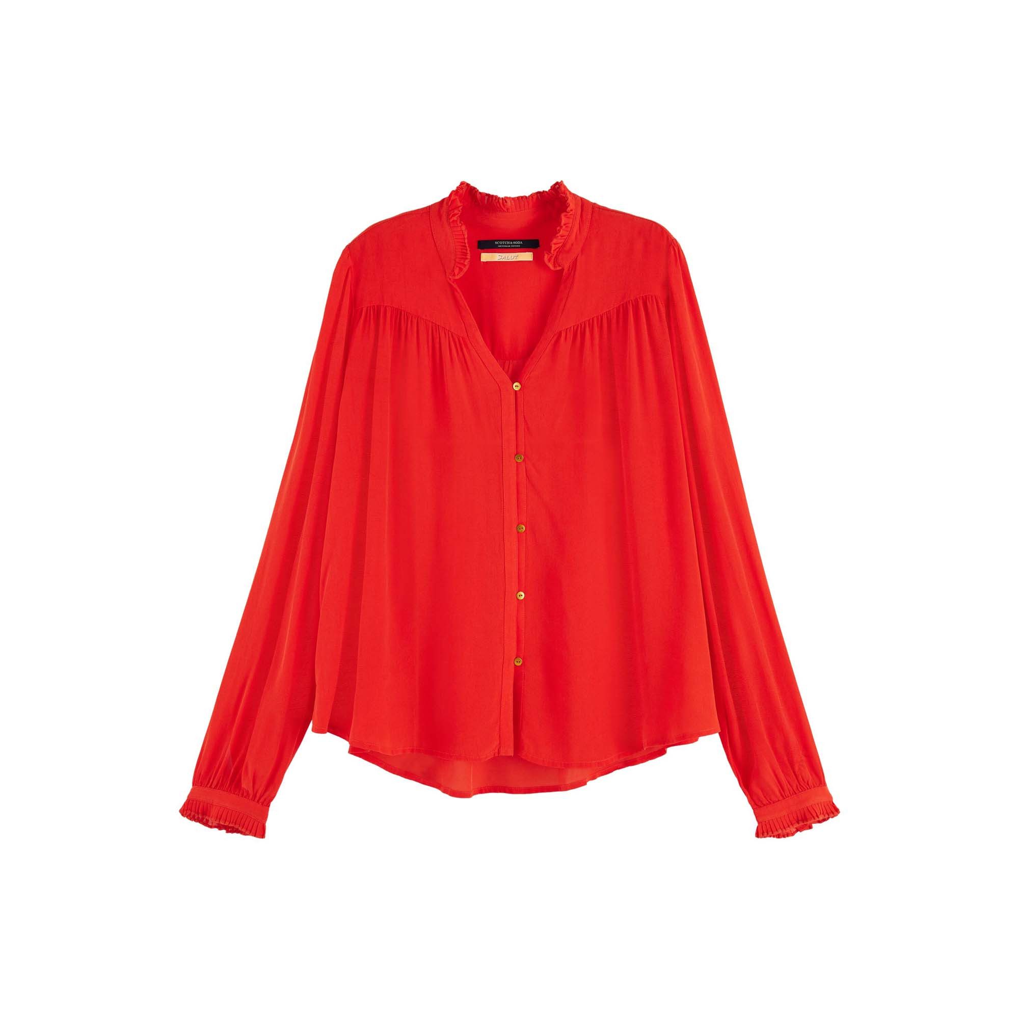 Maison Scotch Blusenshirt Maison Scotch Damen Bluse Feminine Pleated Shirt 157017