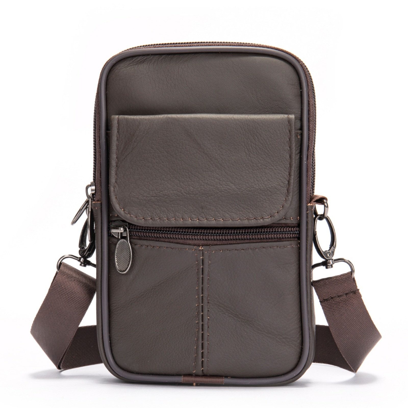 Schultertasche Herren Leder Schultertasche Klein Crossbody Gürteltasche Reise